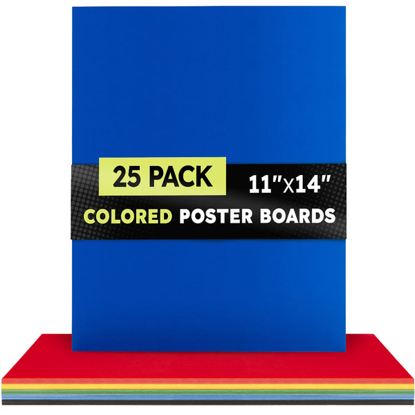 Colored Posterboard 11"x14" 25 pcs, 5 ea of Red,Yellow,Green,Blue,Black