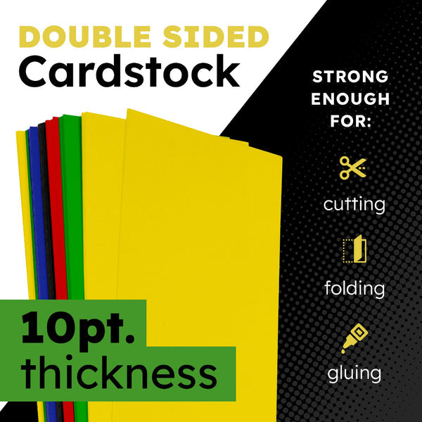 Colored Posterboard 4"x11" 100 pcs, 20 ea of Red,Yellow,Green,Blue,Black