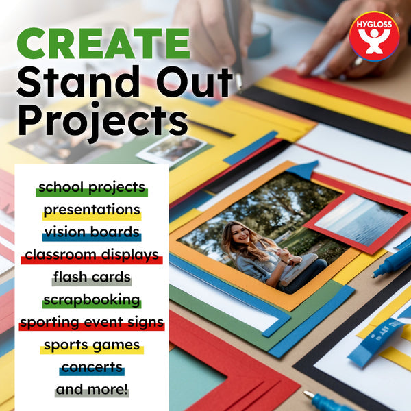 Colored Posterboard 11"x14" 25 pcs, 5 ea of Red,Yellow,Green,Blue,Black