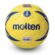 Youth Training Handball IHF Approved, Soft Synthetic Leather Cover, Squeezable, Yellow/Blue, Size 0