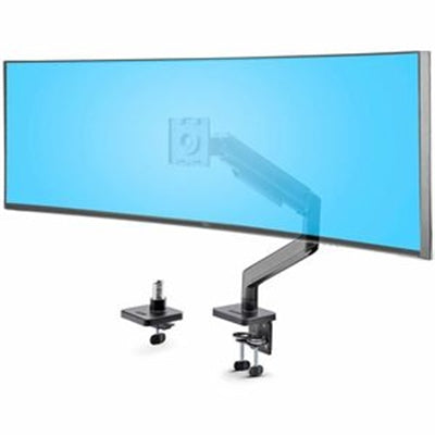StarTech.com Monitor Desk Mount for up to 49in 32:9 Ultrawide Curved Screen, Mechanical Spring Arm, C-Clamp/Grommet, Max 44lb