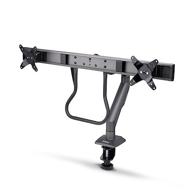 StarTech.com Desk Mount Dual Monitor Arm with Crossbar, Up to 27" Displays, Max 33lb/15kg, C-Clamp, Mechanical Spring, TAA