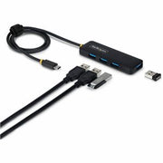 StarTech.com 4-Port USB-C Hub 5Gbps Bus Powered USB-C to 4x USB-a Mini Hub Extra Long 2ft/61cm Host Cable PCR Plastic Portable Desktop / Laptop USB Hu