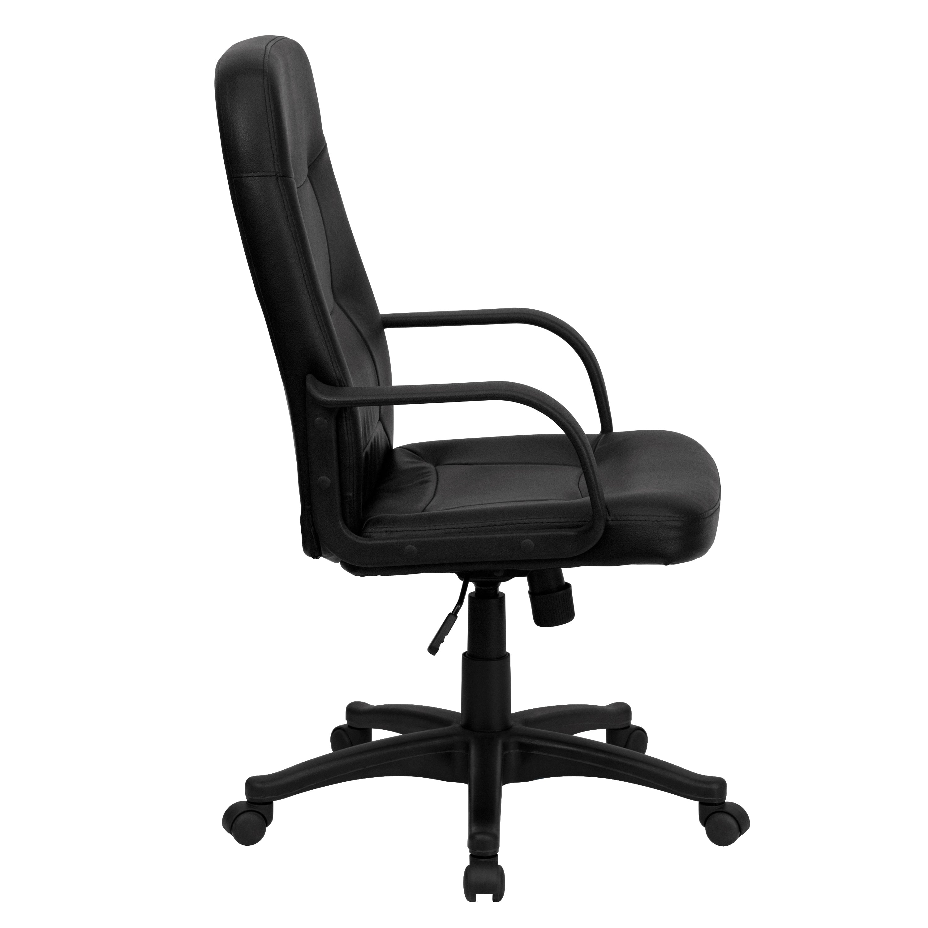 Holly High Back Black Glove Vinyl Executive Swivel Office Chair with Arms