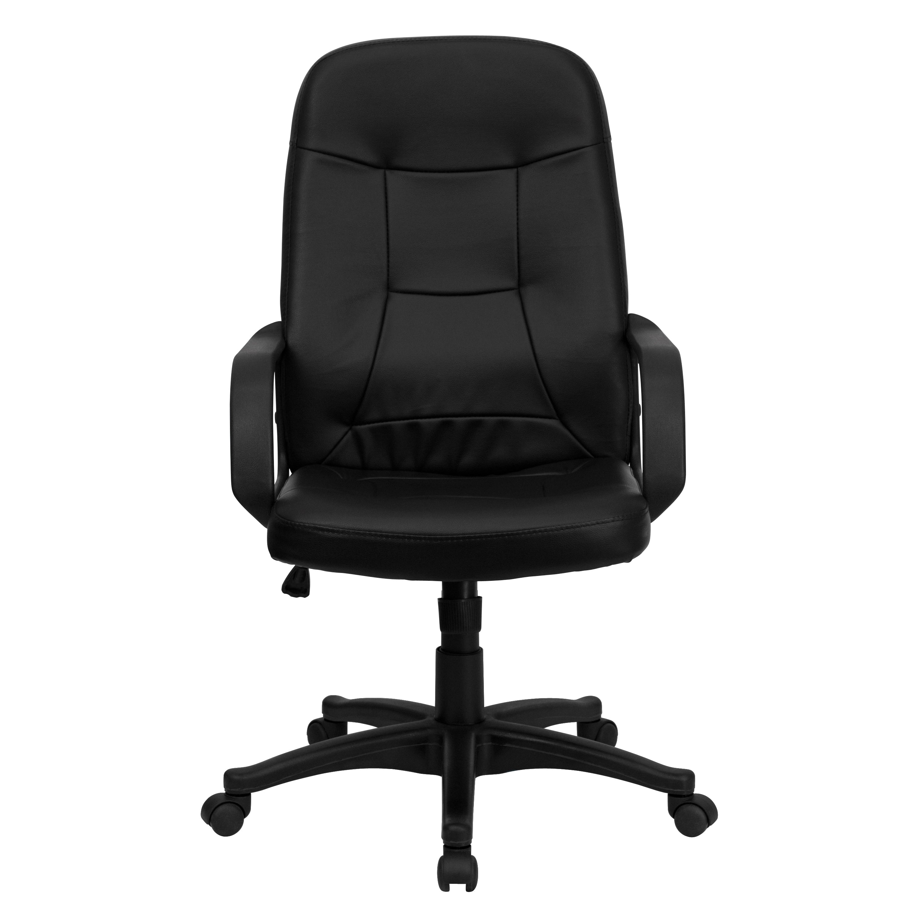 Holly High Back Black Glove Vinyl Executive Swivel Office Chair with Arms