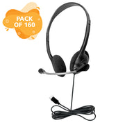 Personal Headset with Steel-Reinforced Mic, USB-C plug and Foam Ear Cushions - Pack of 160
