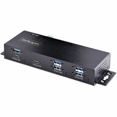 Startech - 7-Port Industrial USB 10Gbps Hub with Power Adapter, Mountable, 5x USB-a and 2x USB-C Downstream Ports, ESD Protection,