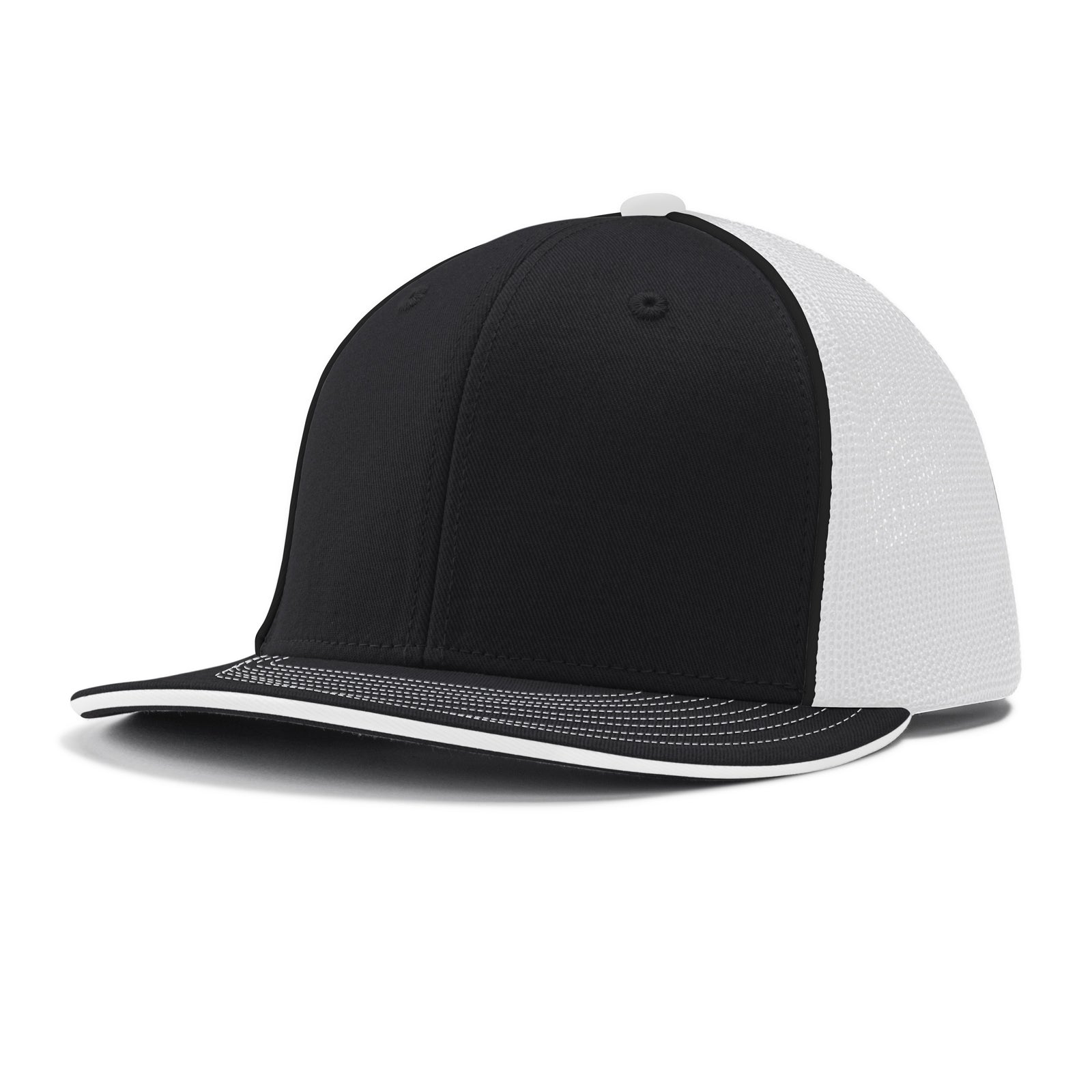Varsity Cap - B18 Black White Black w/ Black Pipe, Large/XLarge