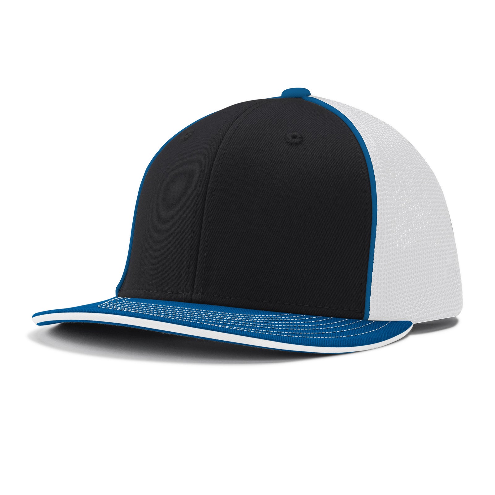 Varsity Cap - B20 Black White Royal w/ Royal Pipe, Large/XLarge