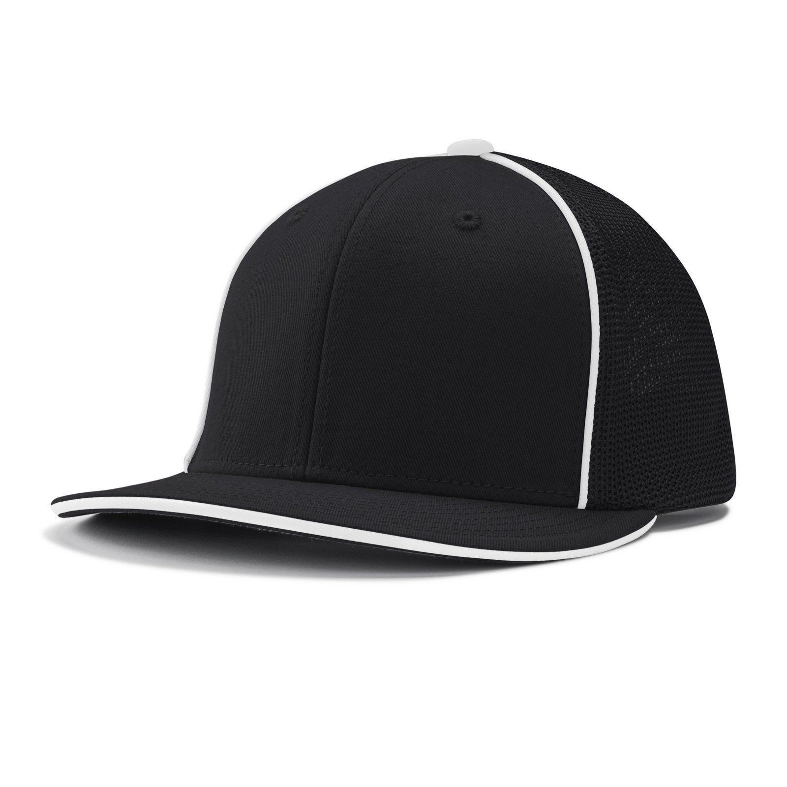 Varsity Cap - B2 Black w/ White Pipe, Large/XLarge