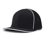 Varsity Cap - B2 Black w/ White Pipe, XSmall/Small