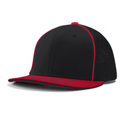 Varsity Cap - B9 Black Black Scarlet w/ Scarlet Pipe, Large/XLarge