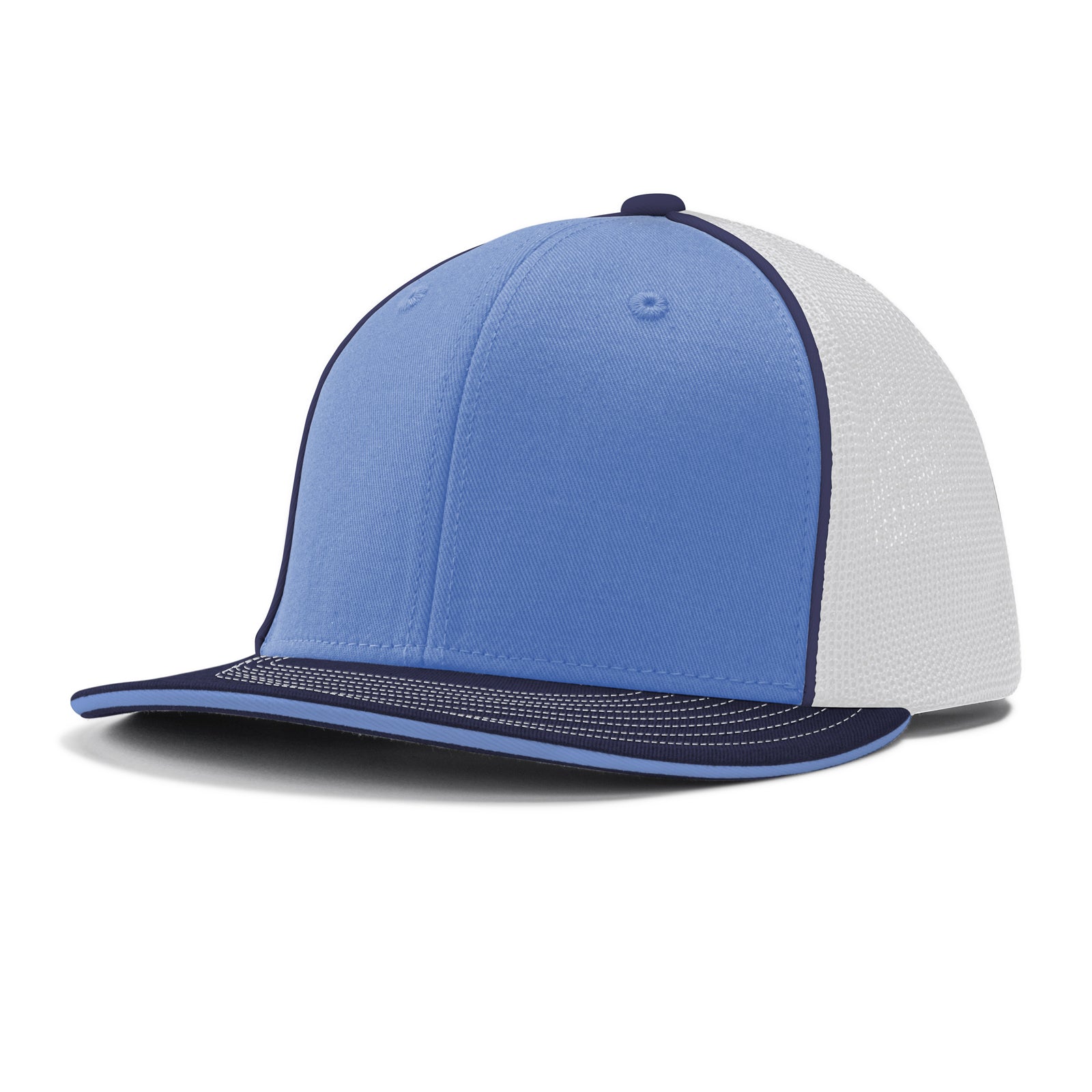 Varsity Cap - LB6 Light Blue White Navy w/ Navy Pipe & Light Blue Sandwich, Large/XLarge