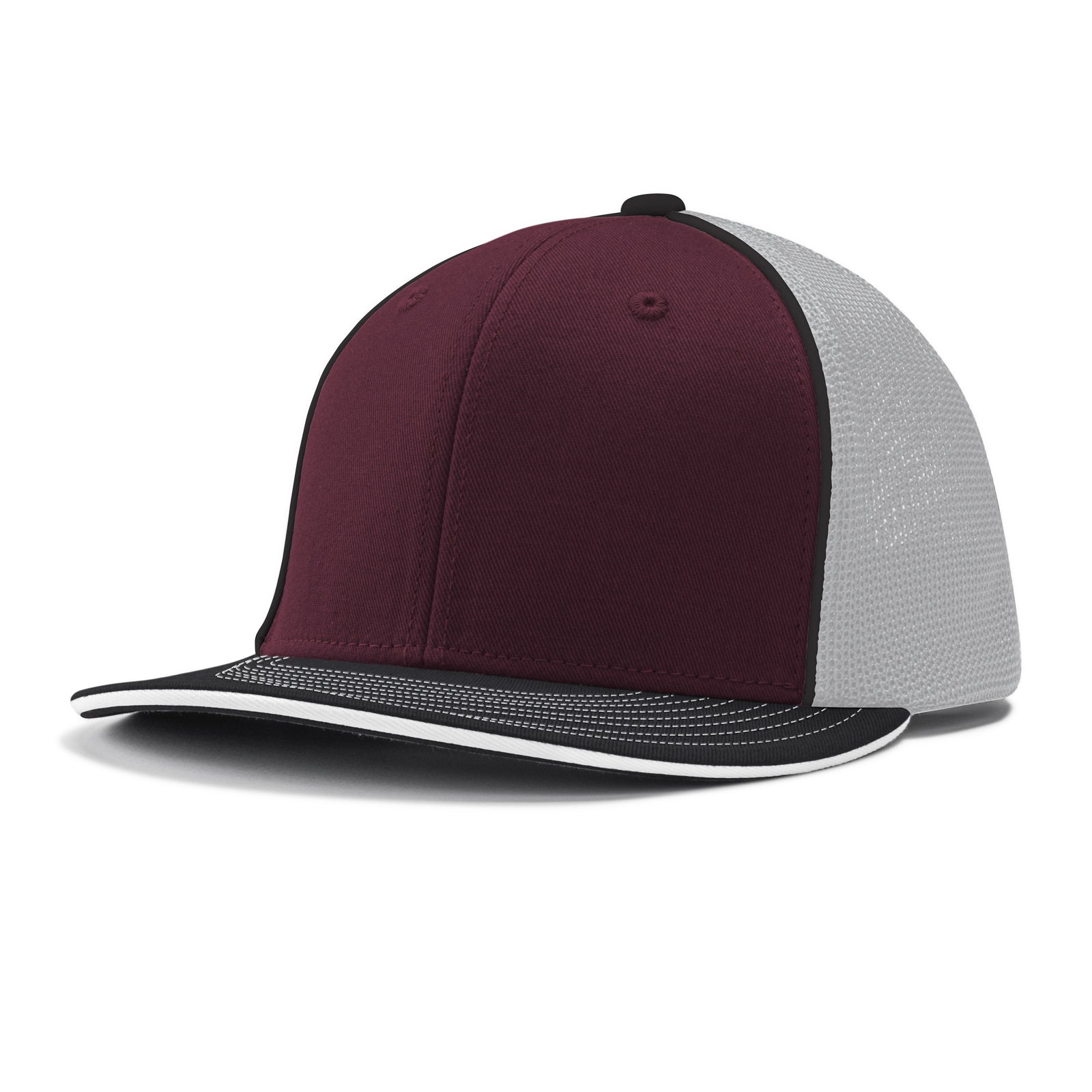 Varsity Cap - MA3 Maroon White Black w/ Black Pipe, Large/XLarge