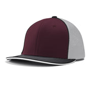 Varsity Cap - MA3 Maroon White Black w/ Black Pipe, Small/Medium