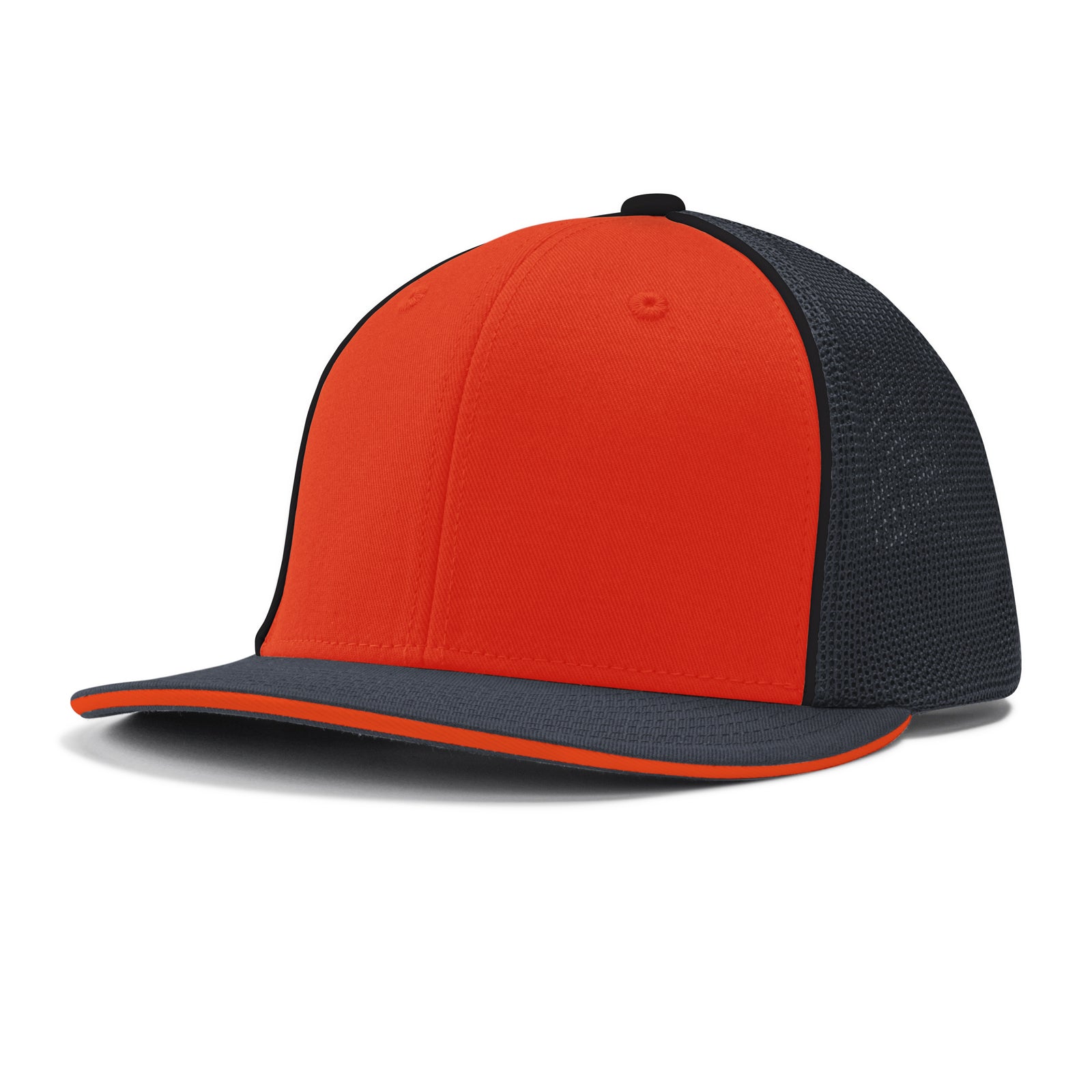 Varsity Cap - OR3 Orange Graphite Black w/ Black Pipe, Small/Medium