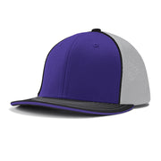 Varisty Cap - PU5 Purple White Black w/ Black Pipe, XXLarge