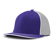 Varsity Cap - PU7 Purple White Purple w/ White Pipe, Small/Medium