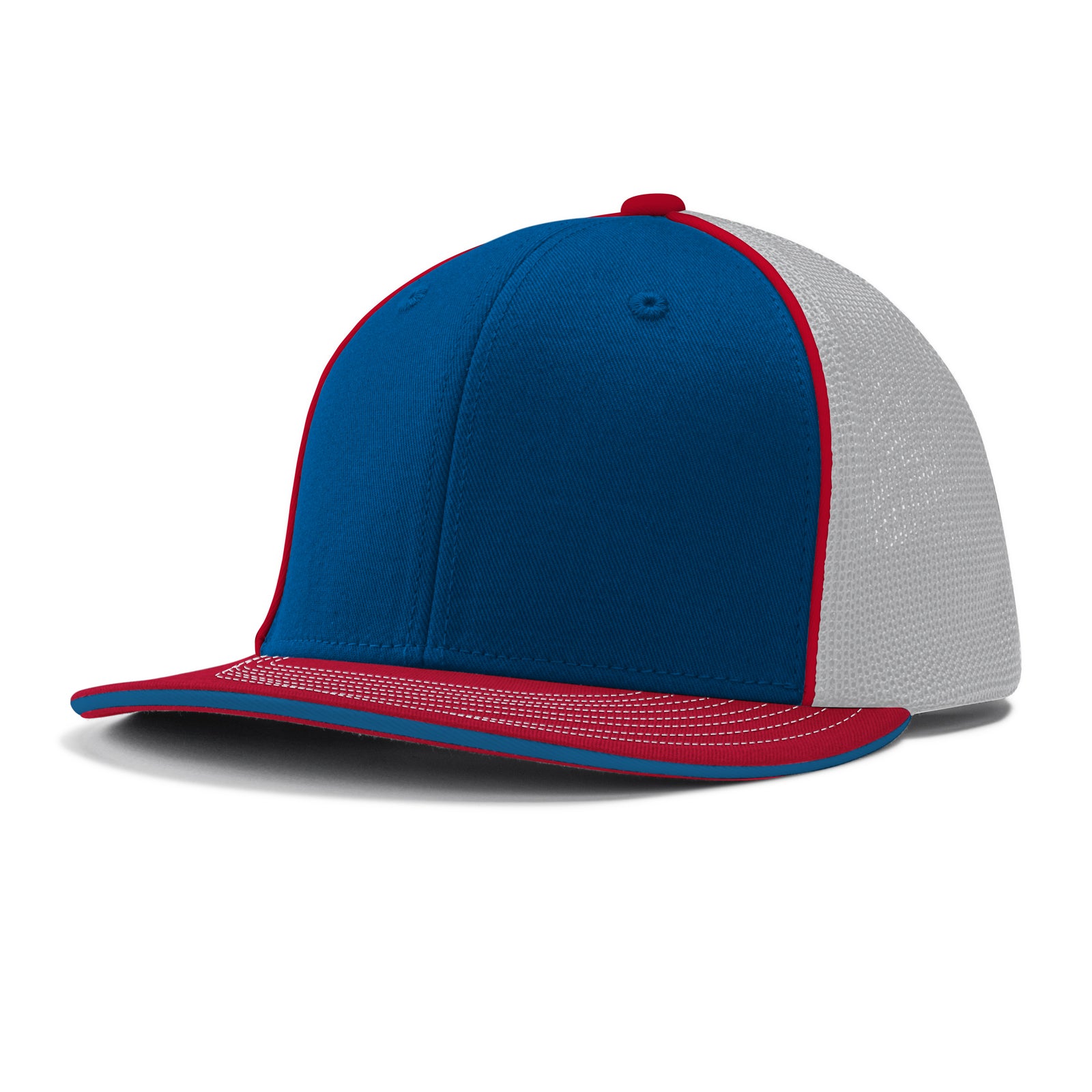 Varsity Cap - RY11 Royal White Scarlet w/ Scarlet Pipe, Small/Medium