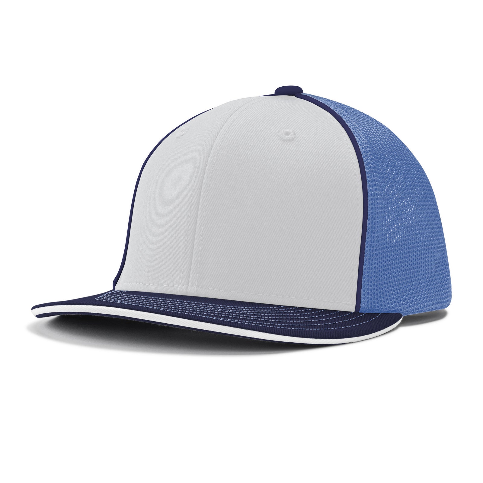 Varisty Cap - W6 White Light Blue Navy w/ Navy Pipe, XXLarge