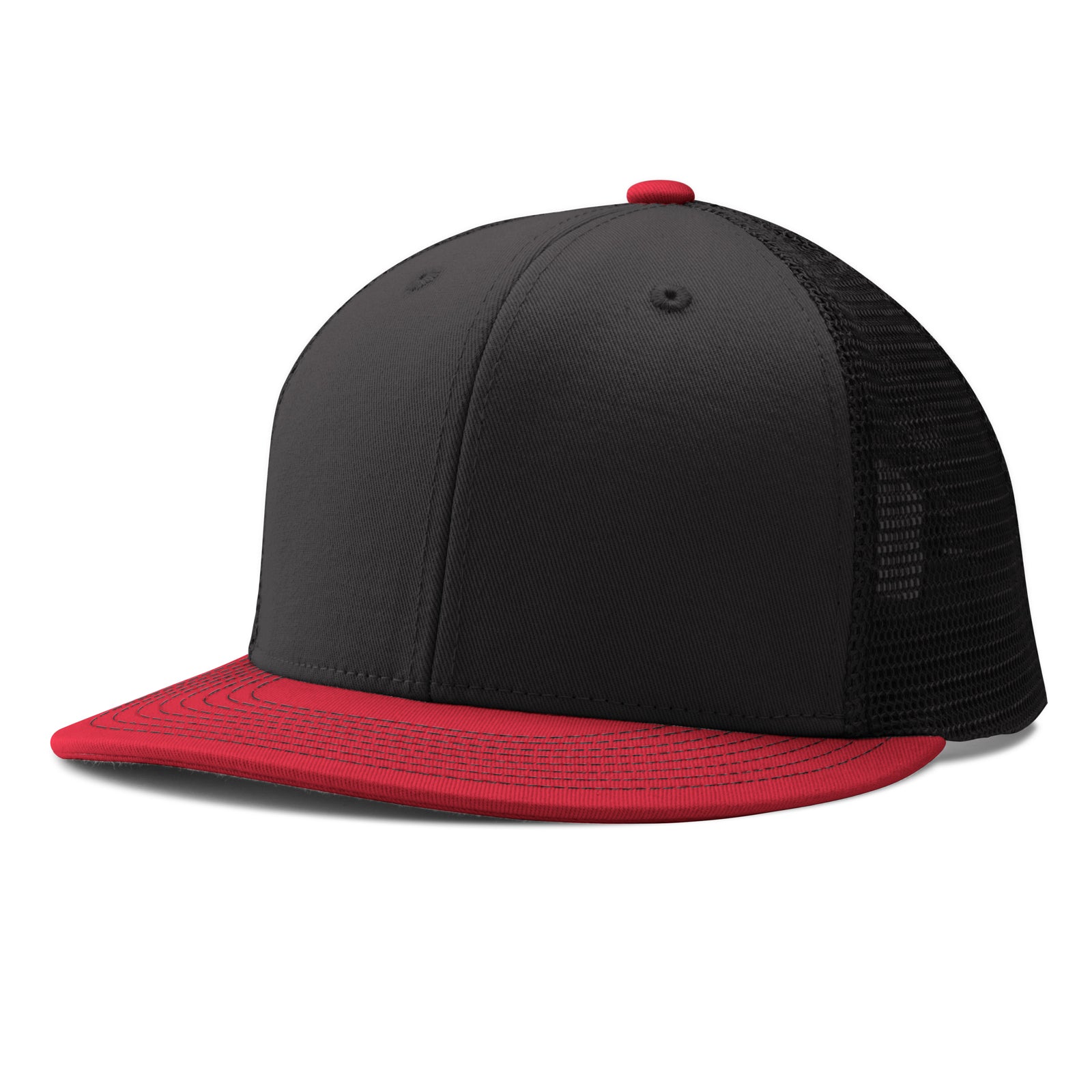 Performance Trucker Snapback - B8 Black Black Scarlet