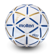 Elite Competition - Resin Free Handball IHF Approved, D60' Channeled Design, Moisture Absorbent Cover, High Density Latex Bladder, White/Blue, Size 2