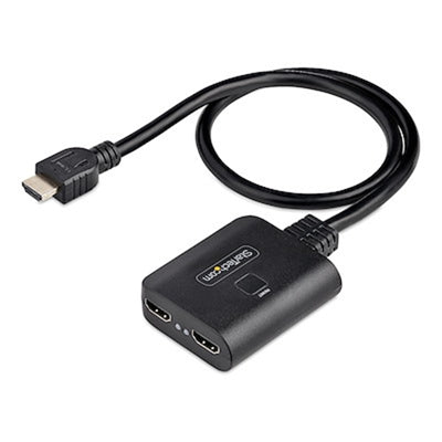StarTech.com 2-Port HDMI Splitter 4K 60Hz HDMI 2.0 Video 4K HDMI Splitter 1 in 2 Out 1x2 HDMI Display/Output Splitter HDR/HDCP 20in (50cm) Built-in HD