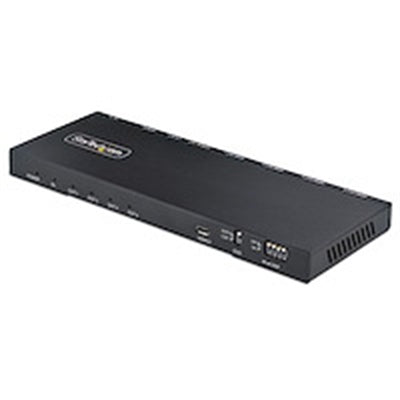 StarTech.com 4-Port HDMI Splitter 4K 60Hz HDMI 2.0 Video 4K HDMI Splitter W/ Built-in Scaler HDMI Splitter 1 in 4 Out 3.5mm/Optical Audio Port HDMI Di