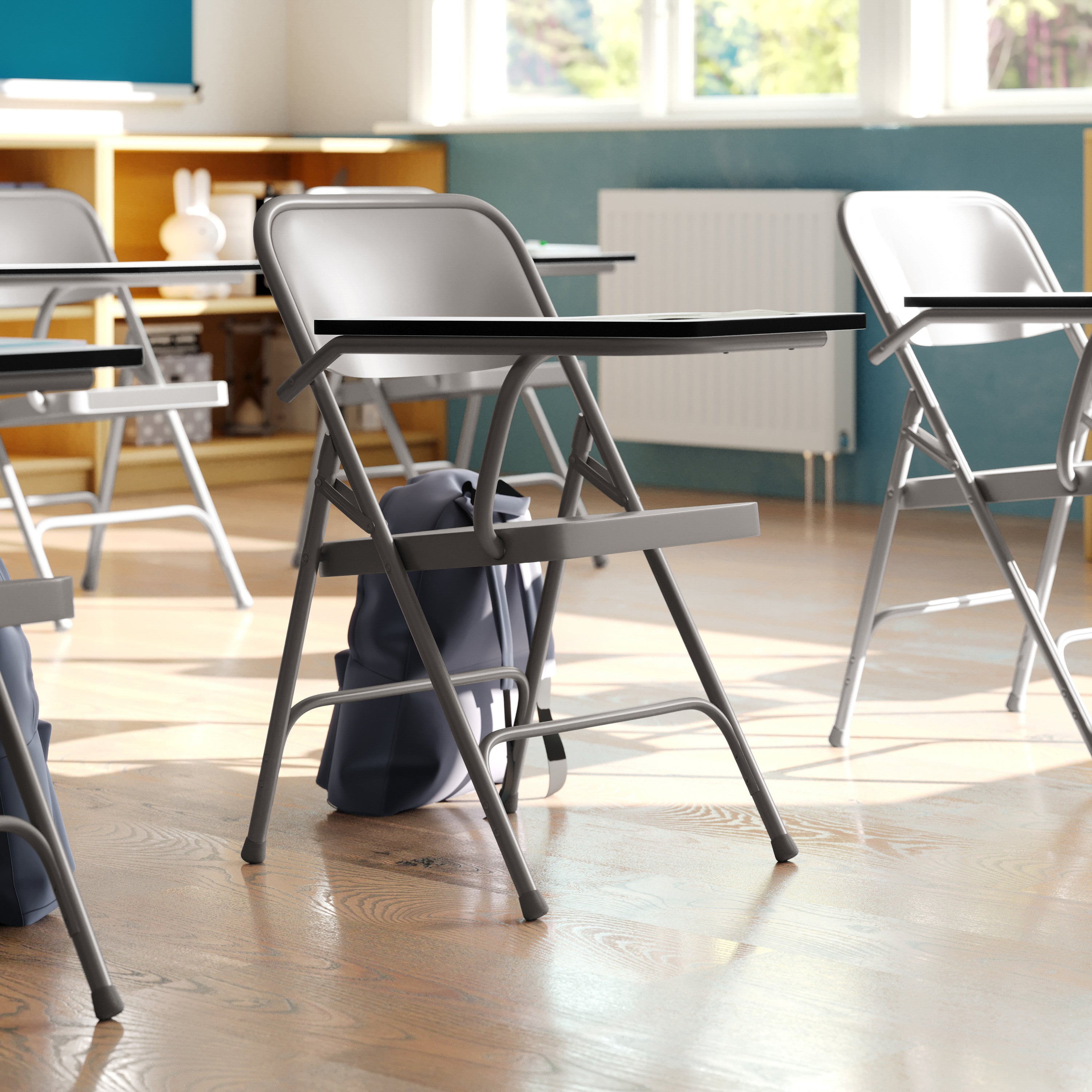 Ralph Premium Steel Folding Chair with Right Handed Tablet Arm