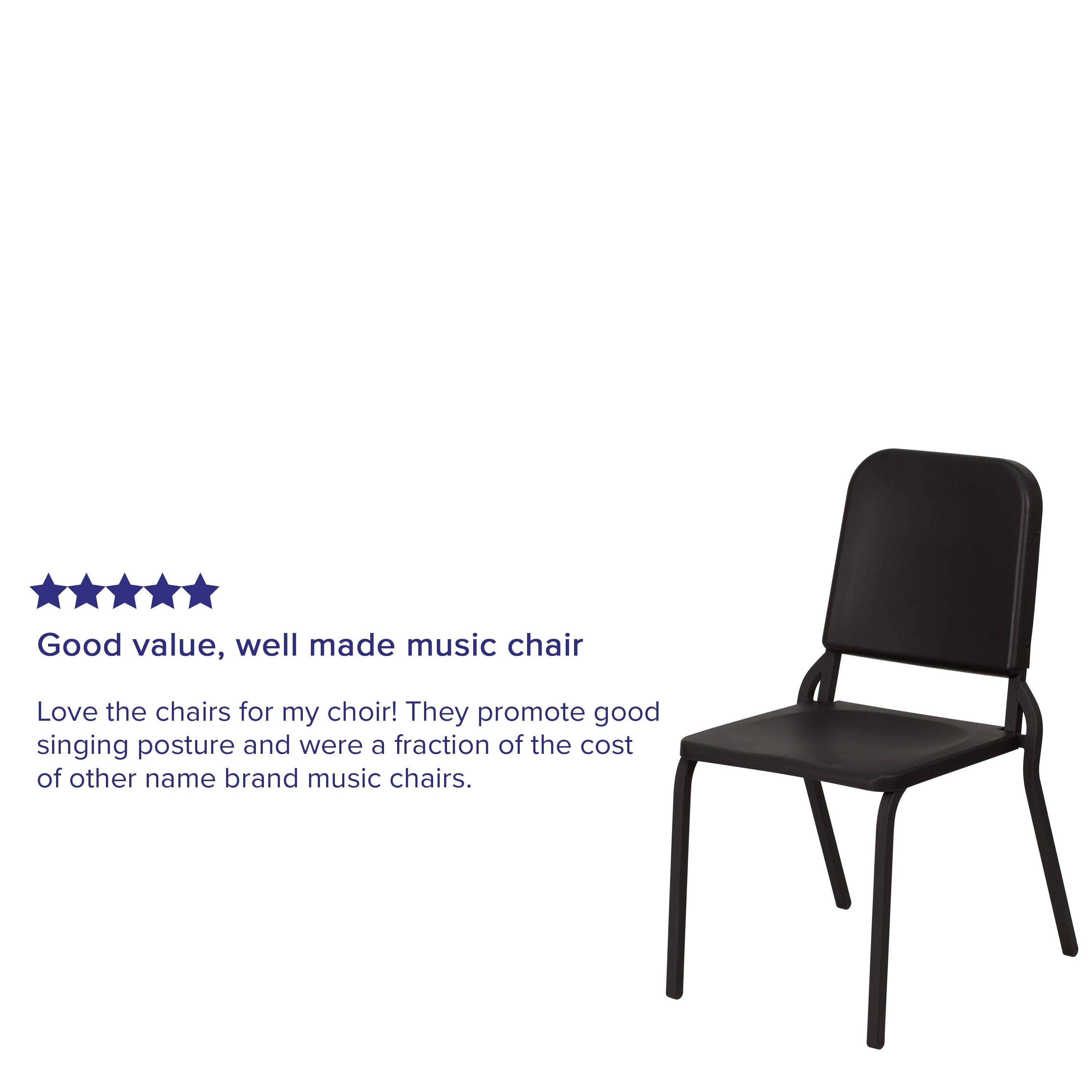 HERCULES Series Black High Density Stackable Melody Band/Music Chair
