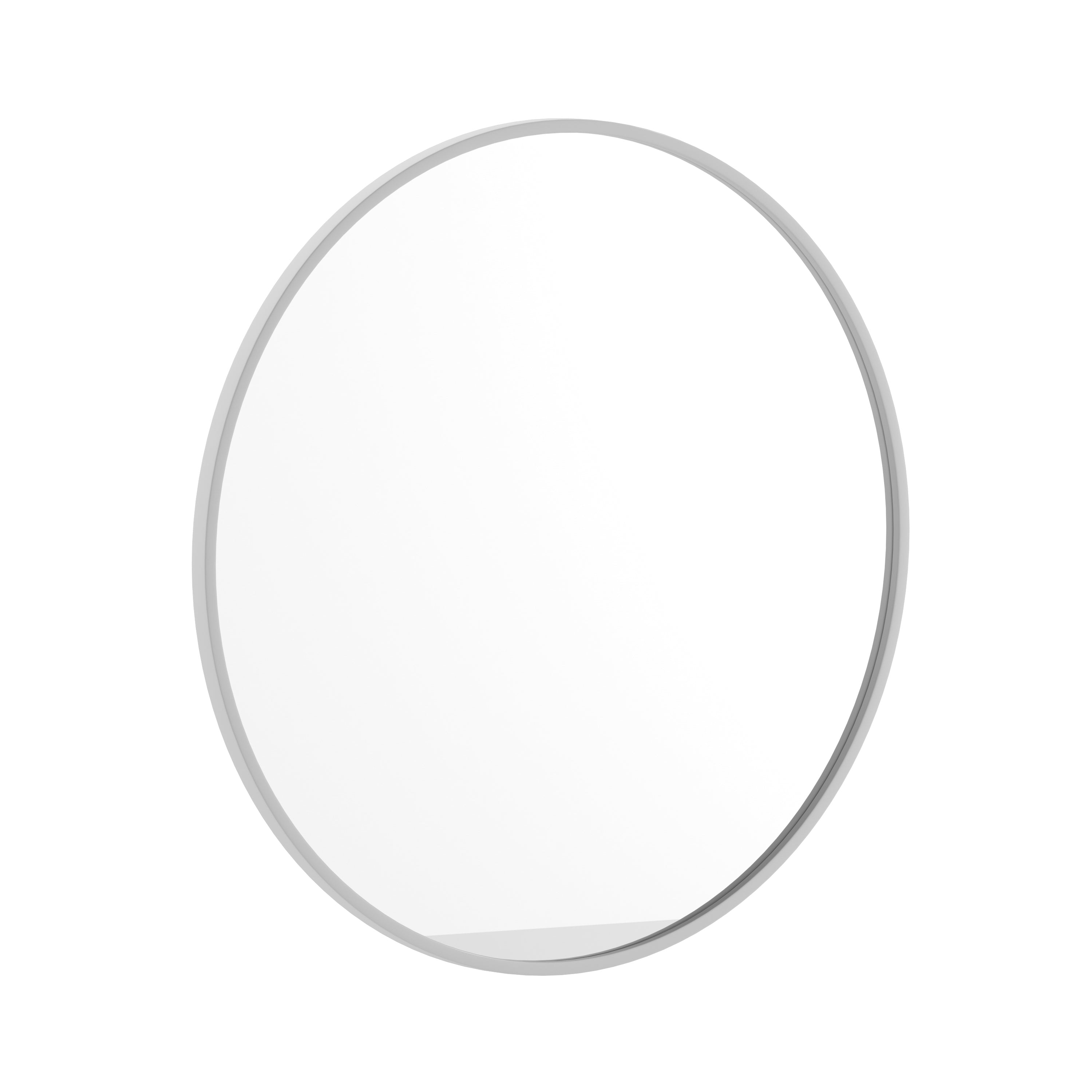 Julianne 30" Round Silver Metal Framed Wall Mirror - Large Accent Mirror for Bathroom, Vanity, Entryway, Dining Room, & Living Room