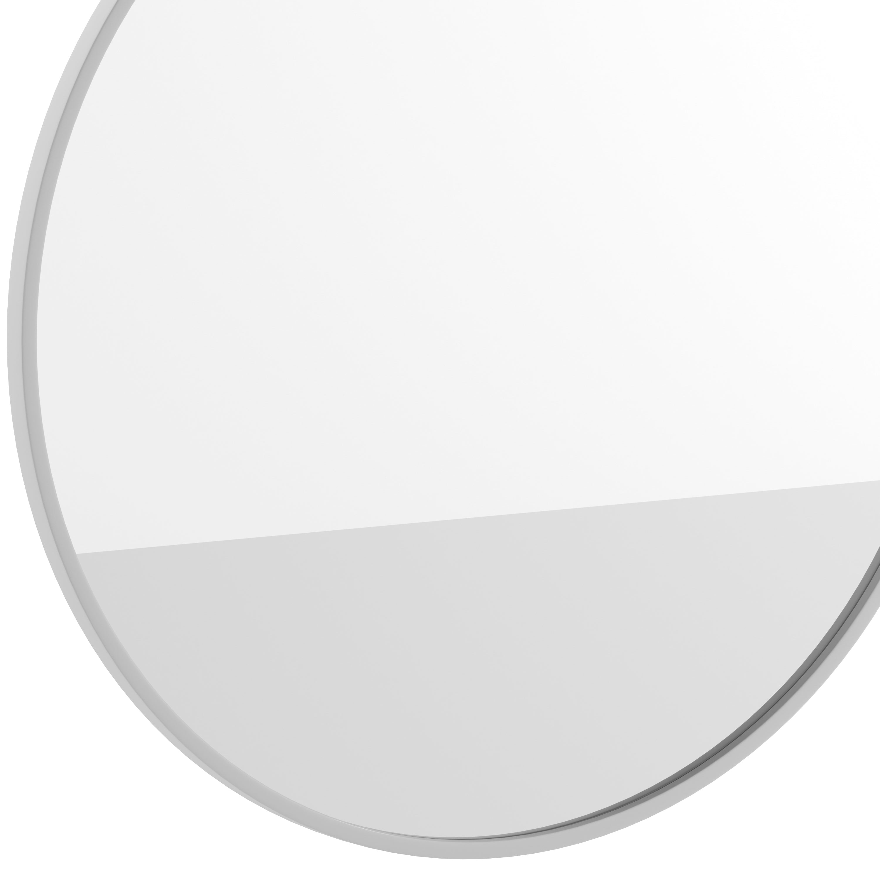 Julianne 30" Round Silver Metal Framed Wall Mirror - Large Accent Mirror for Bathroom, Vanity, Entryway, Dining Room, & Living Room
