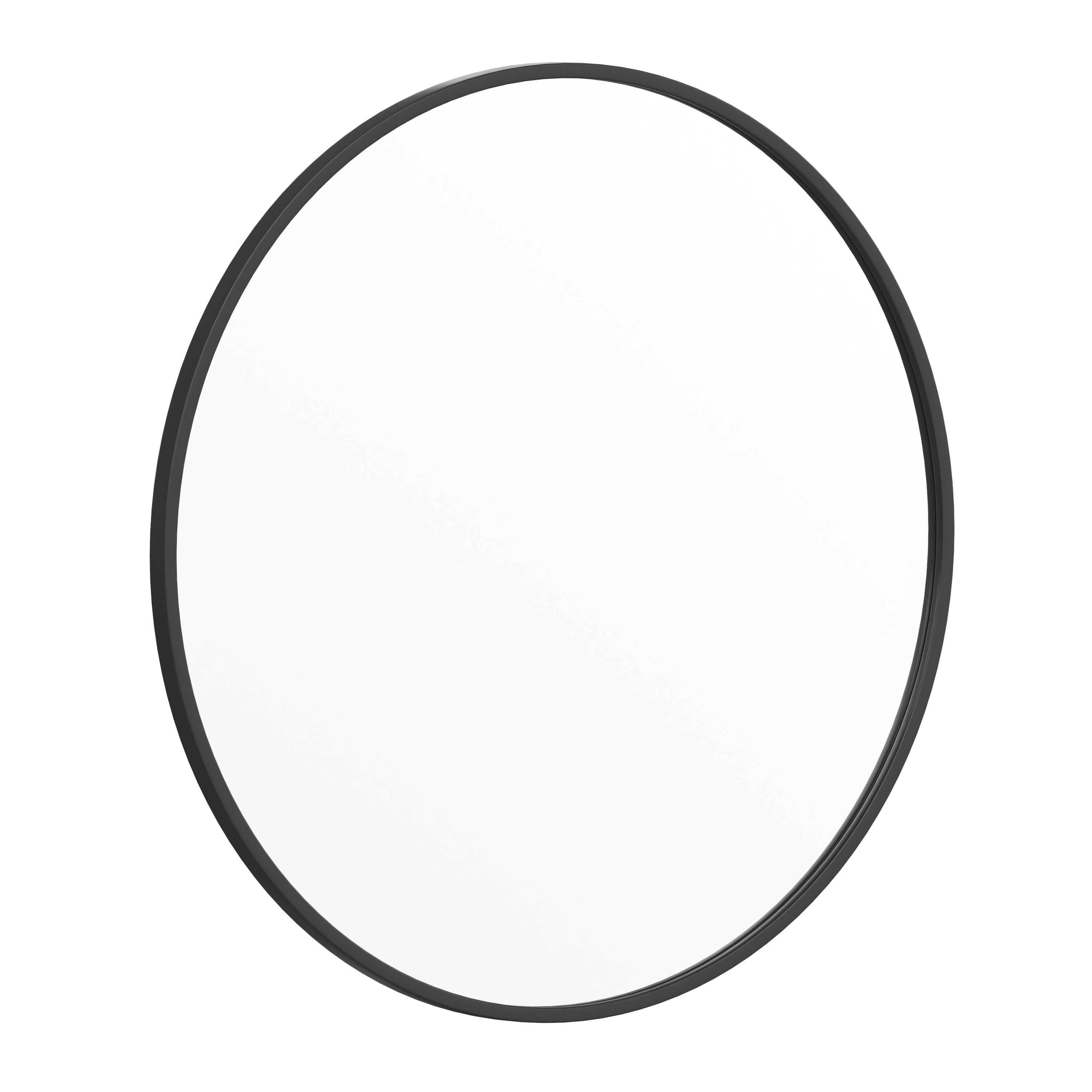 Julianne 30" Round Black Metal Framed Wall Mirror - Large Accent Mirror for Bathroom, Vanity, Entryway, Dining Room, & Living Room