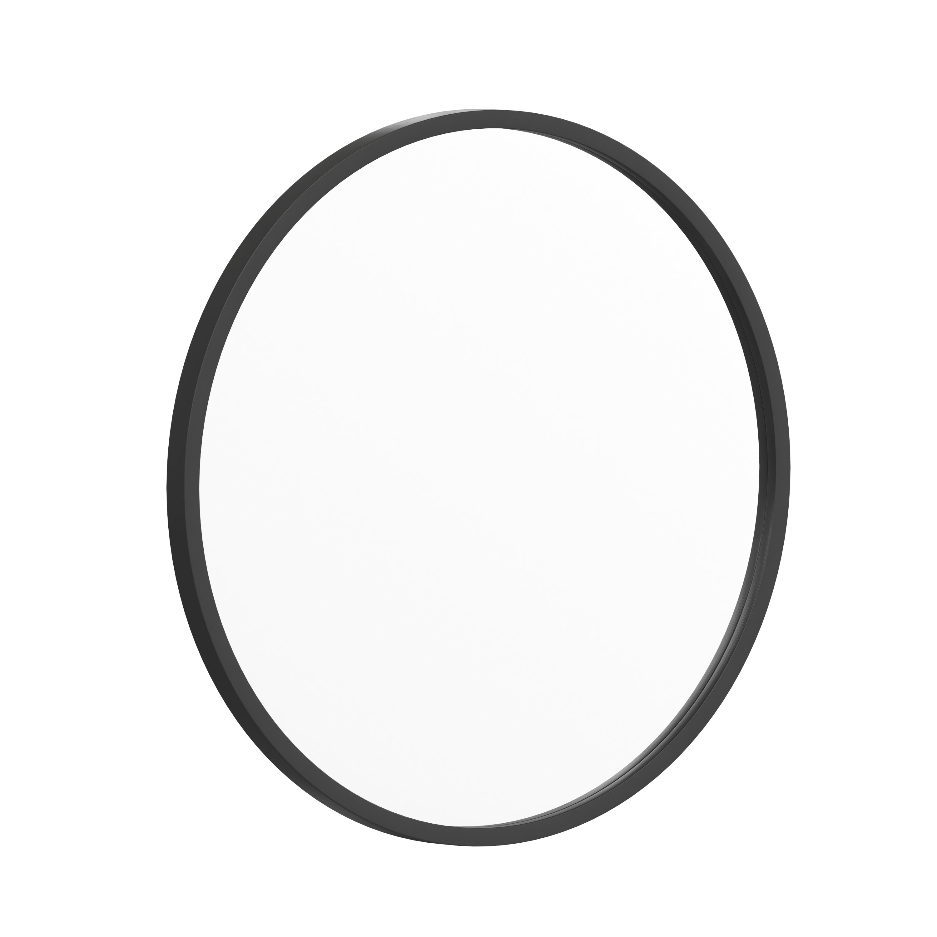 Julianne 20" Round Black Metal Framed Wall Mirror - Large Accent Mirror for Bathroom, Vanity, Entryway, Dining Room, & Living Room