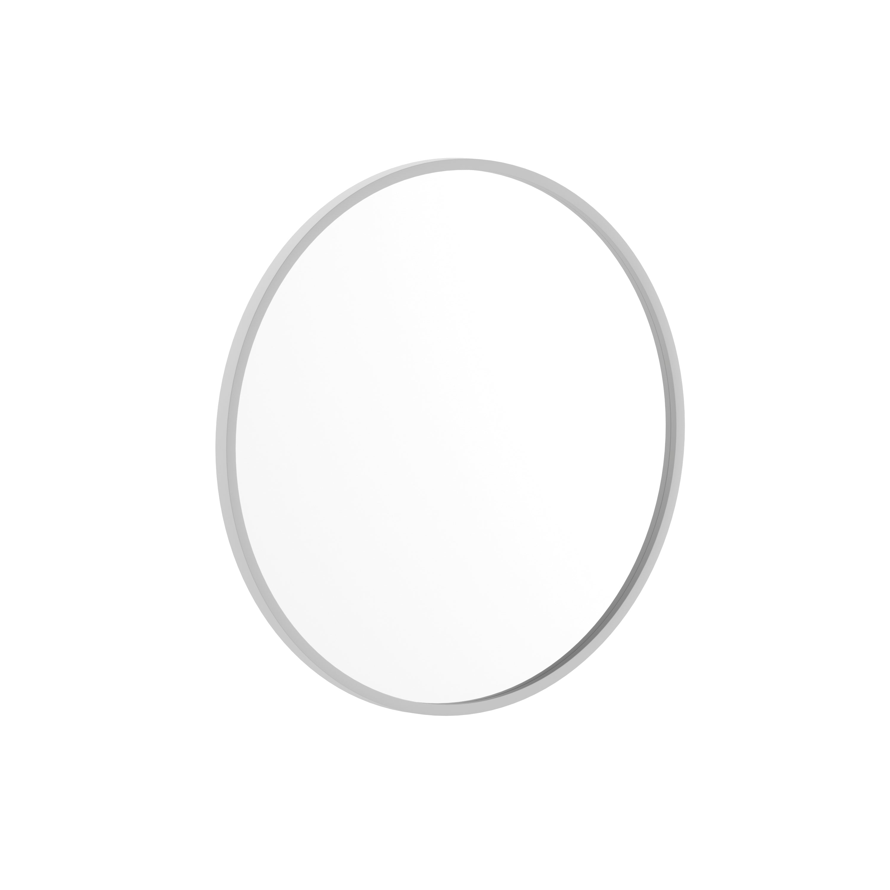 Julianne 24" Round Silver Metal Framed Wall Mirror - Large Accent Mirror for Bathroom, Vanity, Entryway, Dining Room, & Living Room