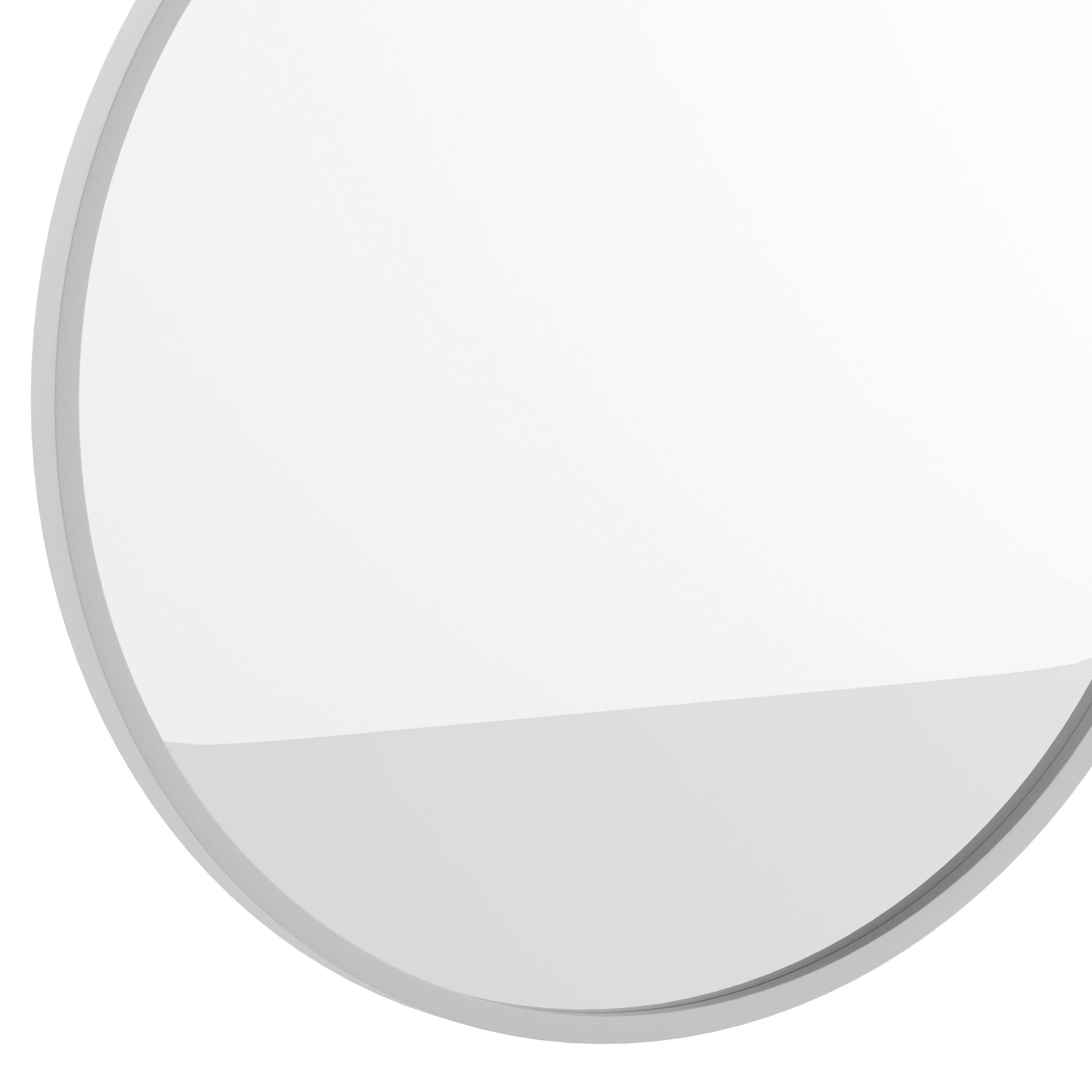 Julianne 24" Round Silver Metal Framed Wall Mirror - Large Accent Mirror for Bathroom, Vanity, Entryway, Dining Room, & Living Room
