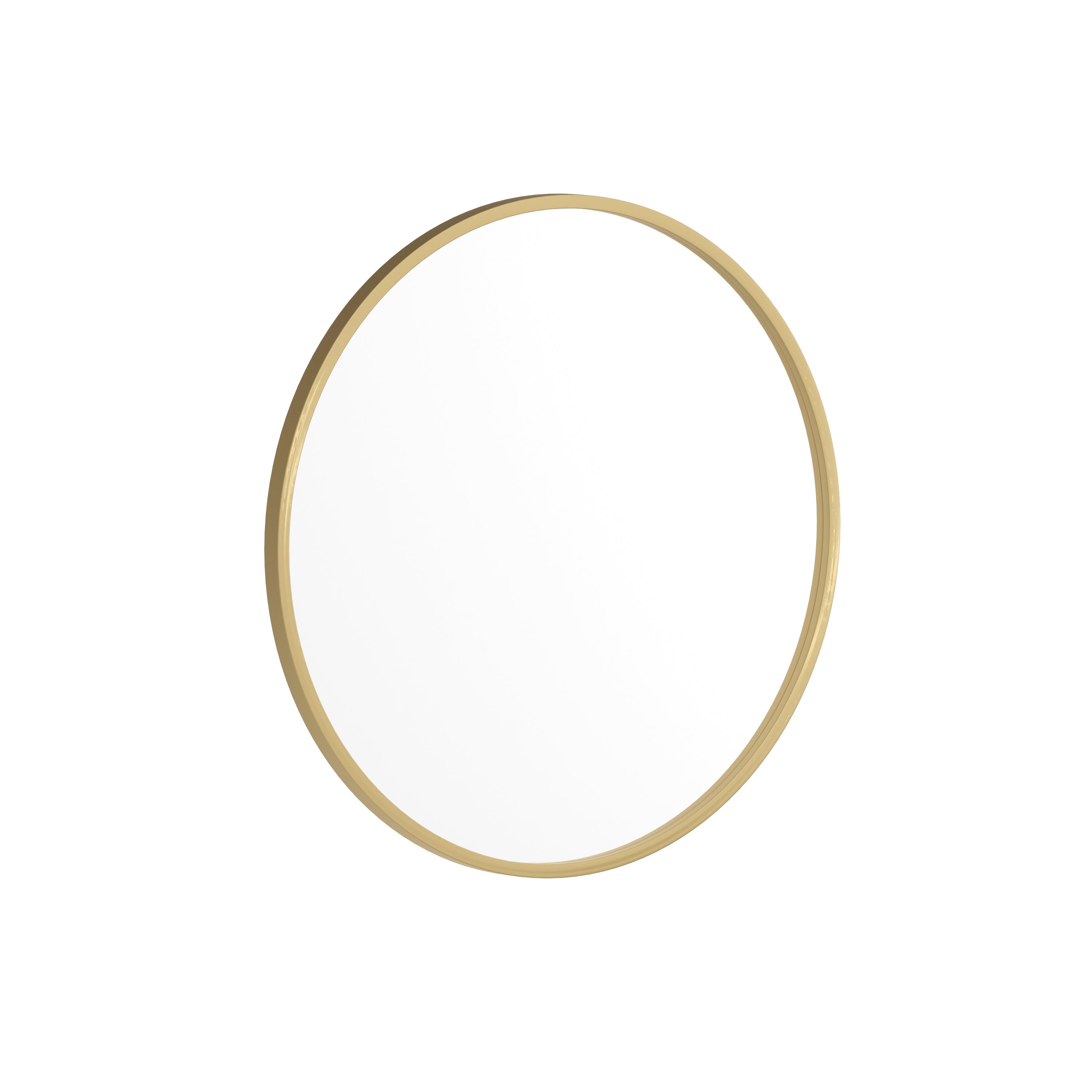 Julianne 24" Round Gold Metal Framed Wall Mirror - Large Accent Mirror for Bathroom, Vanity, Entryway, Dining Room, & Living Room