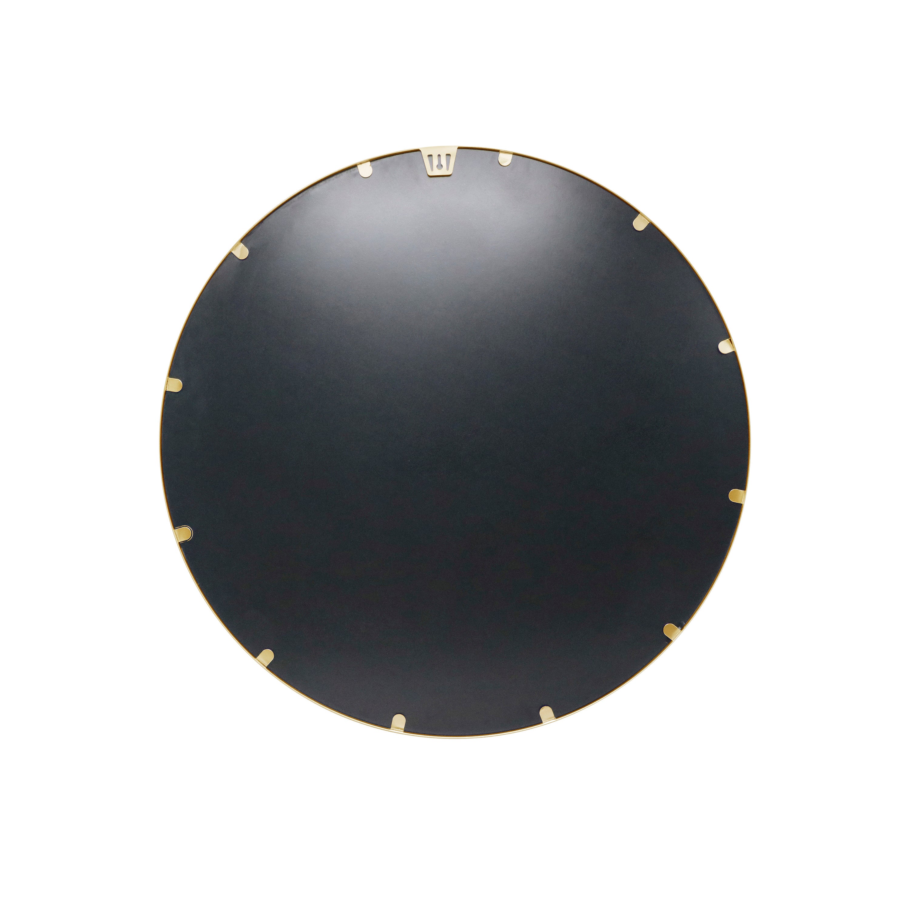Julianne 24" Round Gold Metal Framed Wall Mirror - Large Accent Mirror for Bathroom, Vanity, Entryway, Dining Room, & Living Room