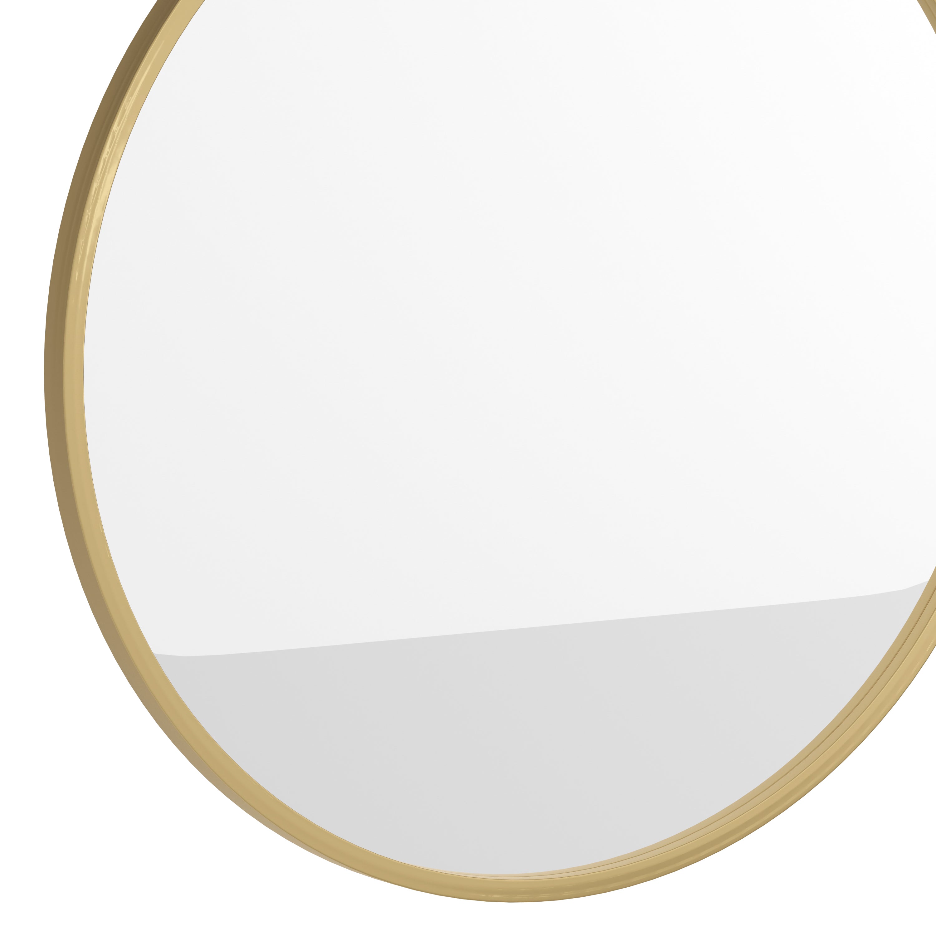 Julianne 24" Round Gold Metal Framed Wall Mirror - Large Accent Mirror for Bathroom, Vanity, Entryway, Dining Room, & Living Room