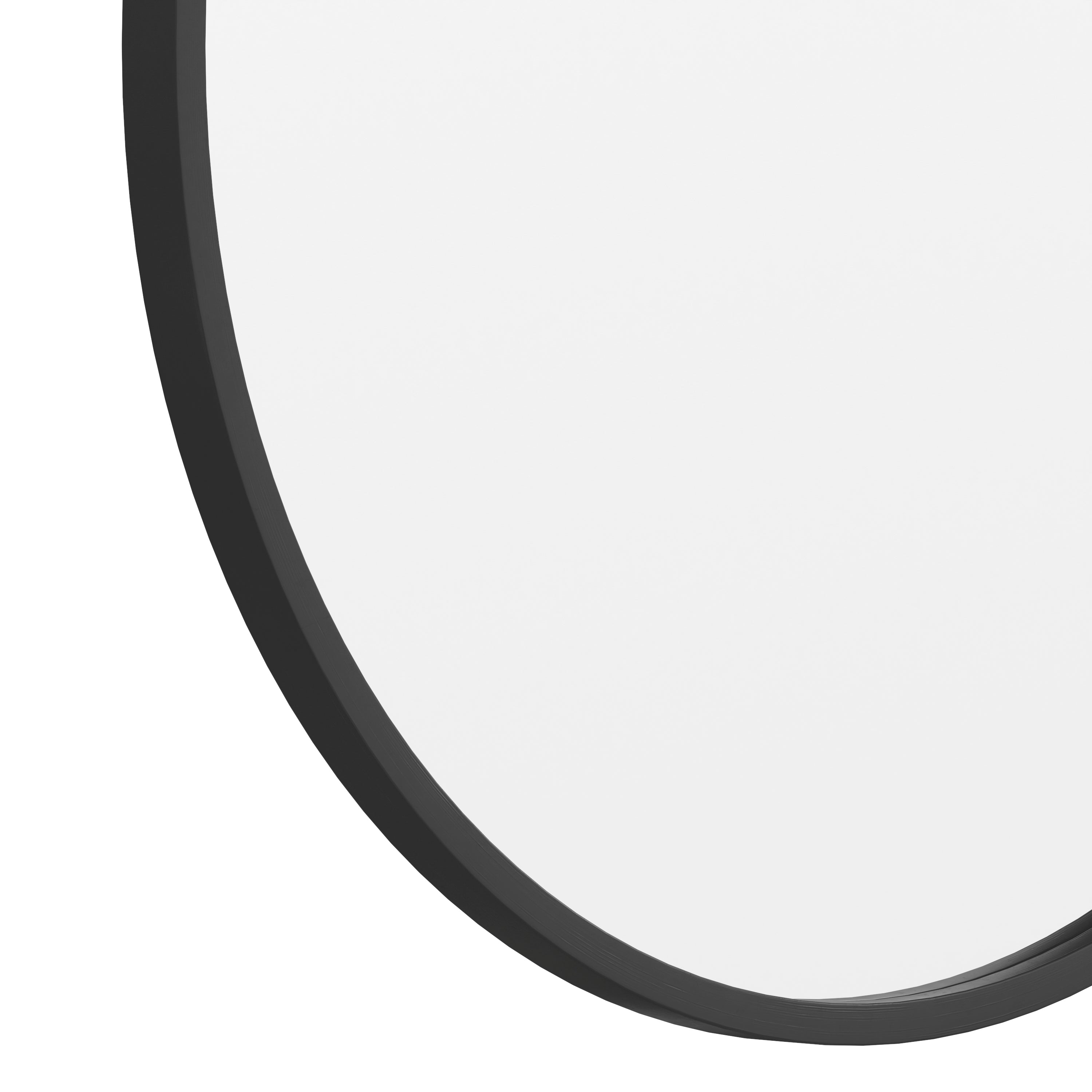 Julianne 24" Round Black Metal Framed Wall Mirror - Large Accent Mirror for Bathroom, Vanity, Entryway, Dining Room, & Living Room