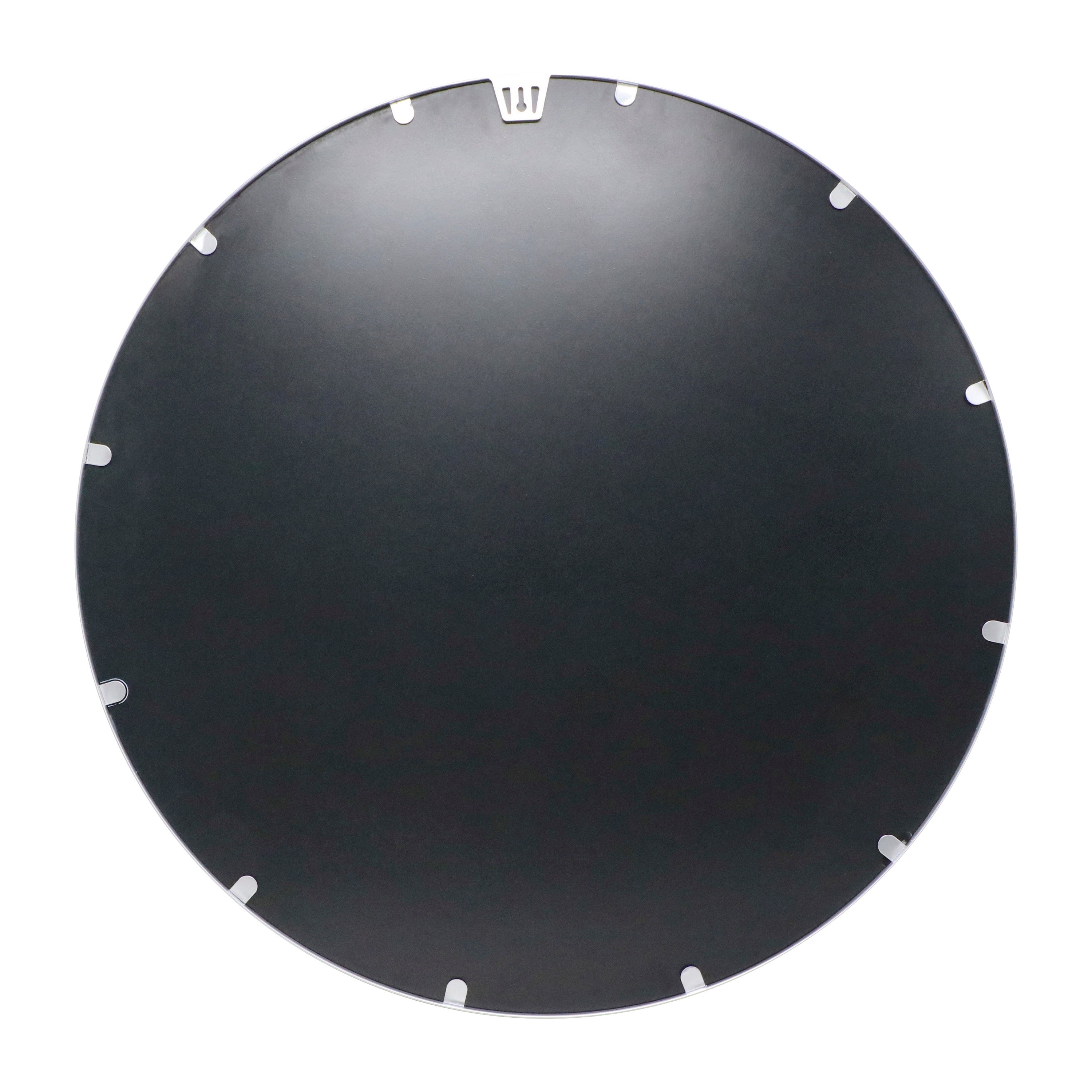 Julianne 36" Round Silver Metal Framed Wall Mirror - Large Accent Mirror for Bathroom, Vanity, Entryway, Dining Room, & Living Room