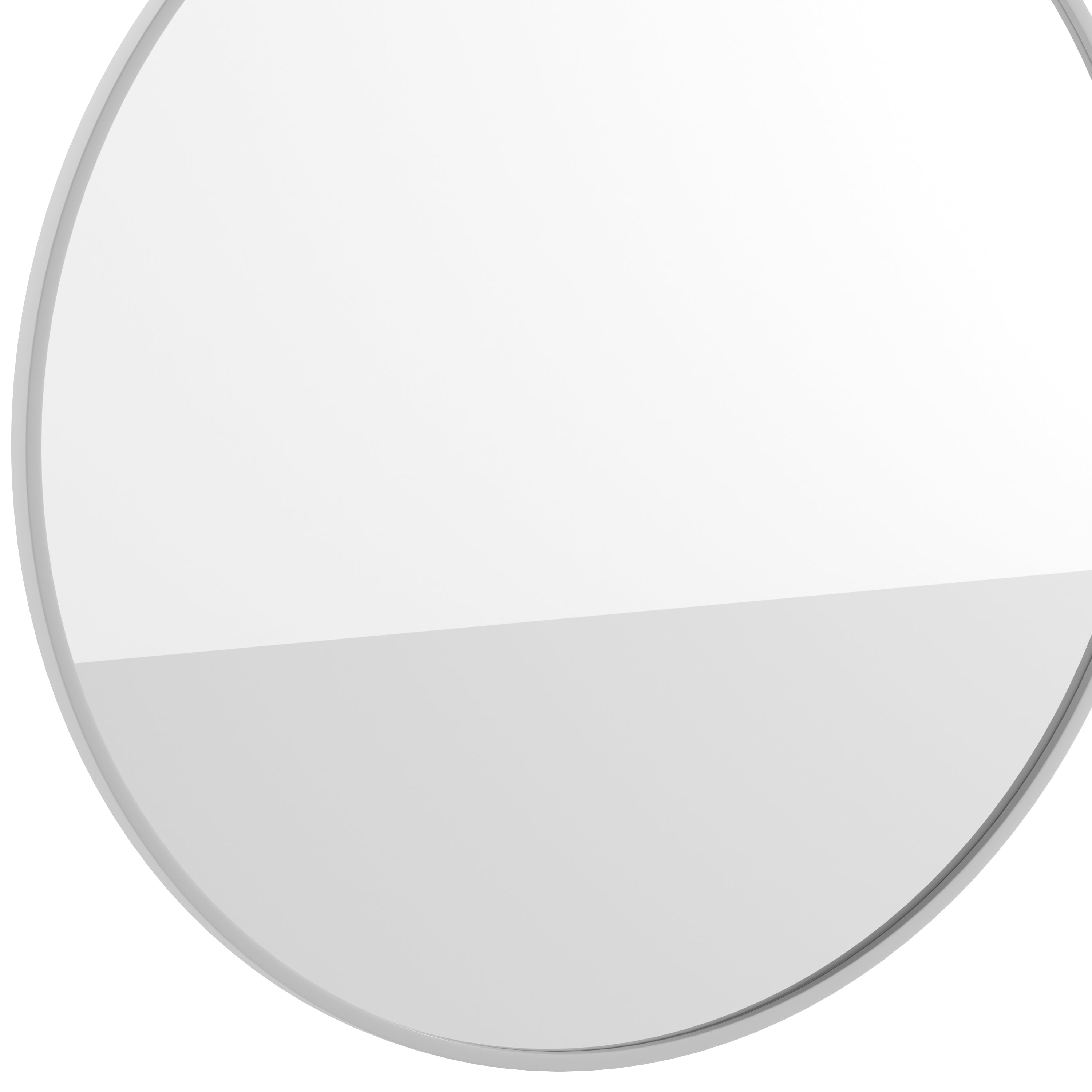 Julianne 36" Round Silver Metal Framed Wall Mirror - Large Accent Mirror for Bathroom, Vanity, Entryway, Dining Room, & Living Room