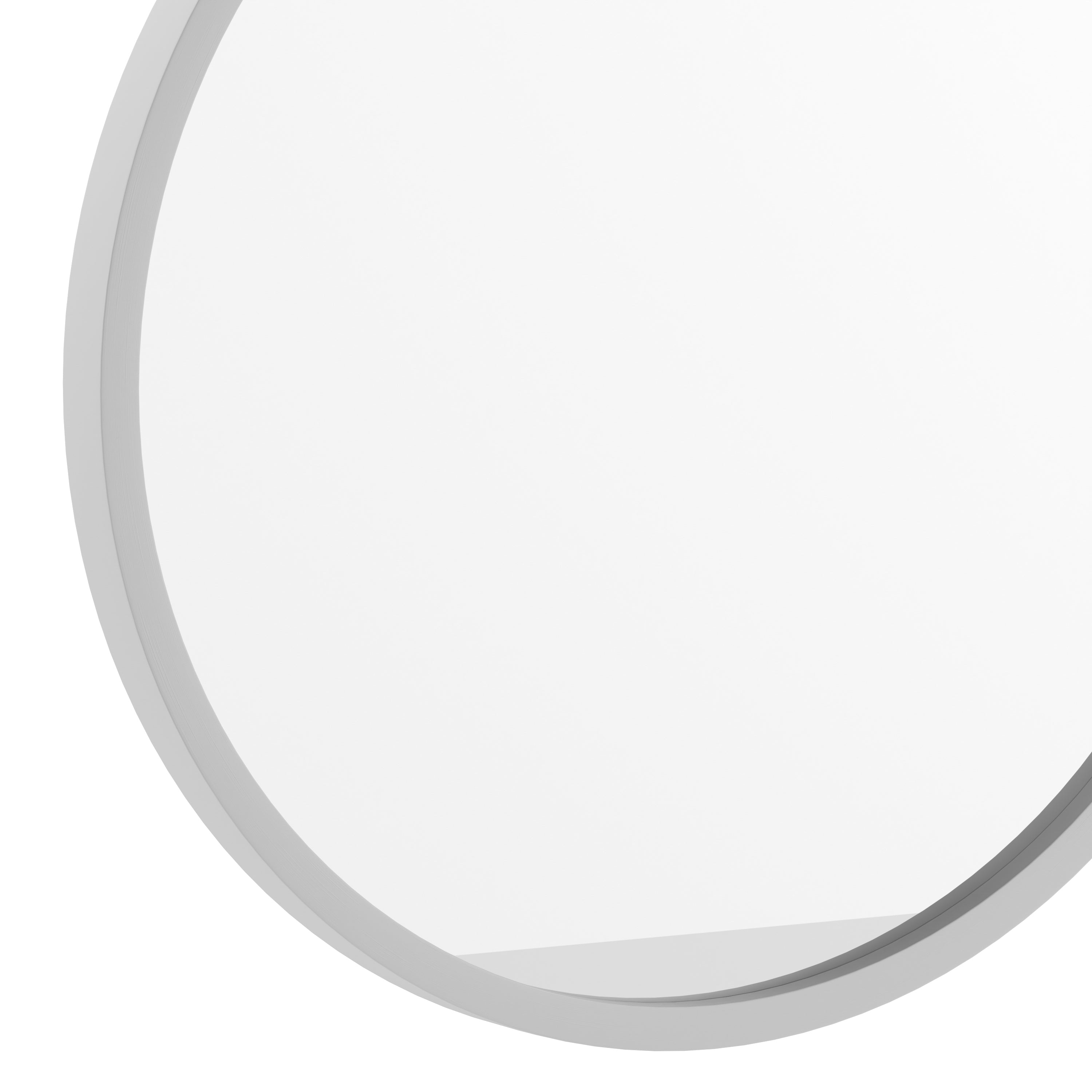 Julianne 16" Round Silver Metal Framed Wall Mirror - Large Accent Mirror for Bathroom, Vanity, Entryway, Dining Room, & Living Room