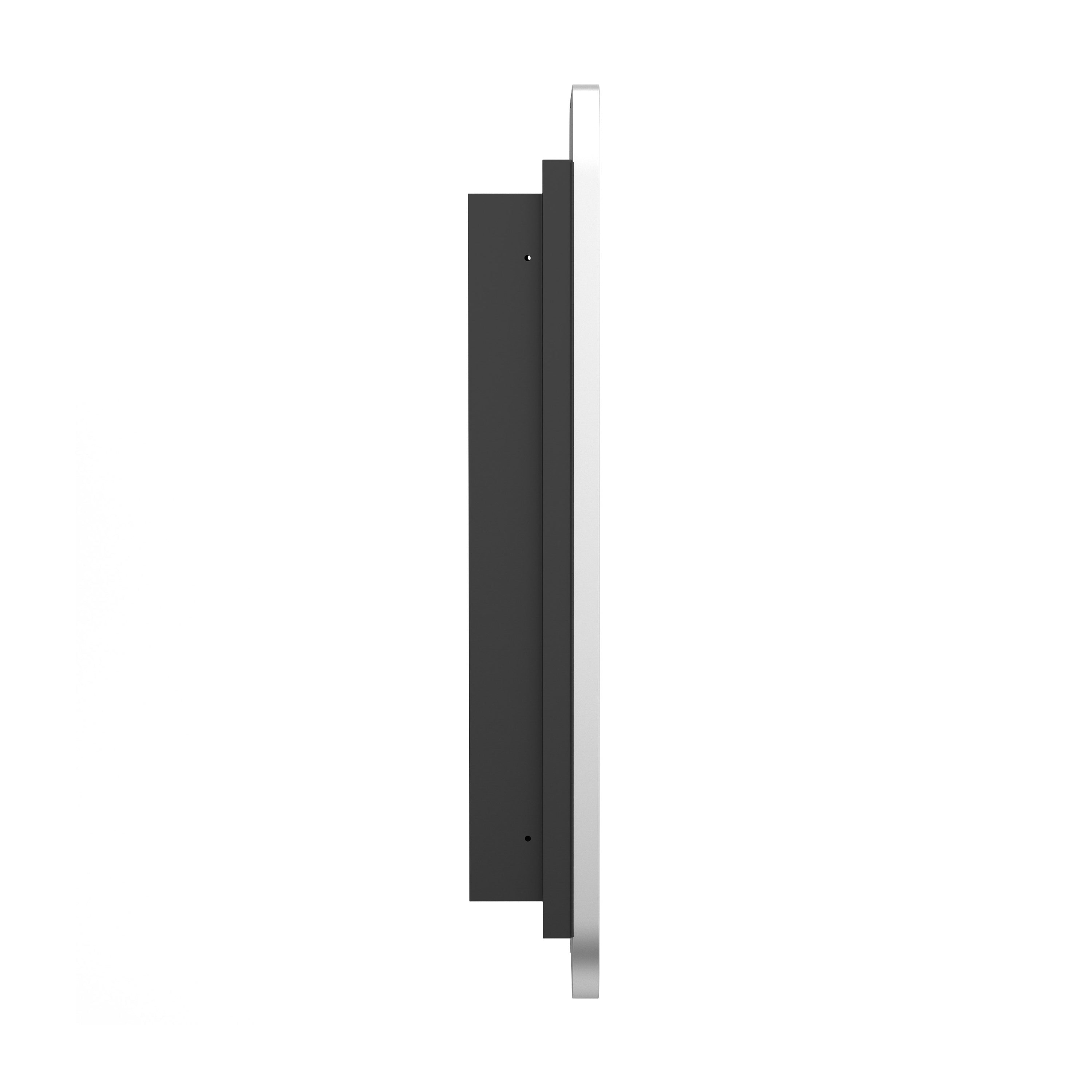 Jolie 16" x 24" Recessed Bathroom Medicine Cabinet with Rounded Beveled Mirror and Reversible Metal Frame in Silver