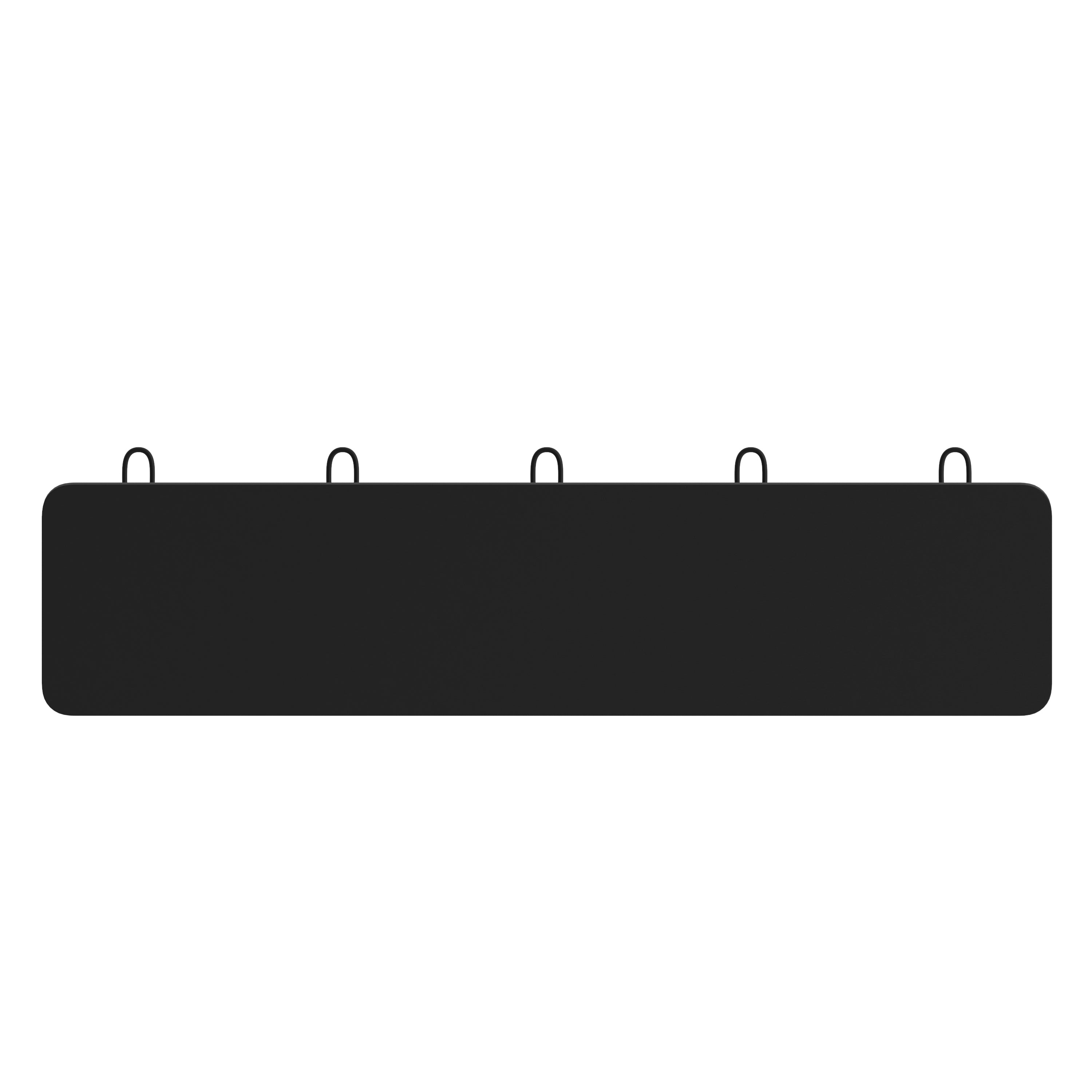 Daly Wall Mounted 24 Inch Black Solid Pine Wood Storage Rack with 5 Hooks For Entryway, Kitchen, Bathroom