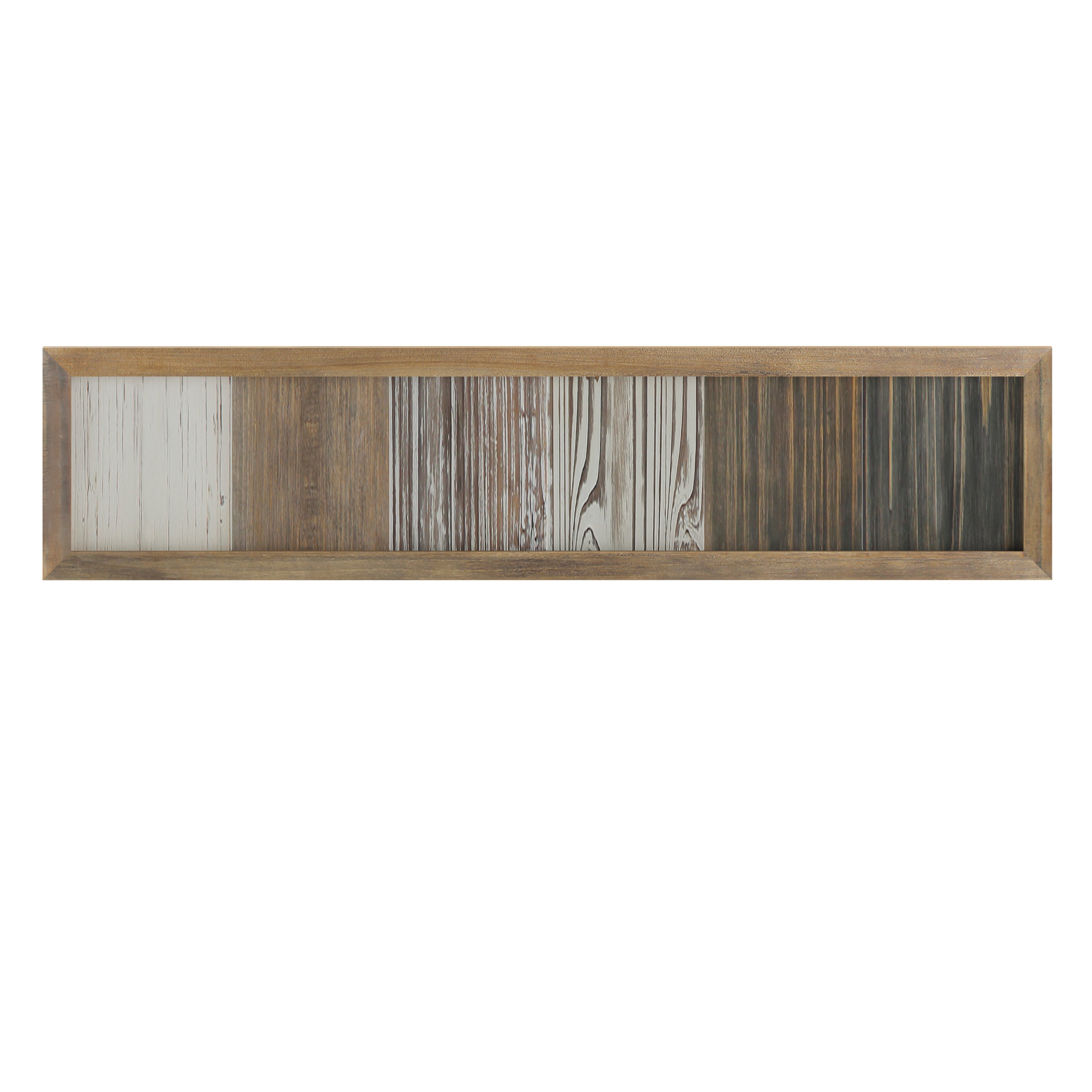 Folston Wooden Wall Mount 6 Cup Distressed Wood Grain Printed COFFEE Mug Organizer with Metal Hanging Hooks, No Assembly Required