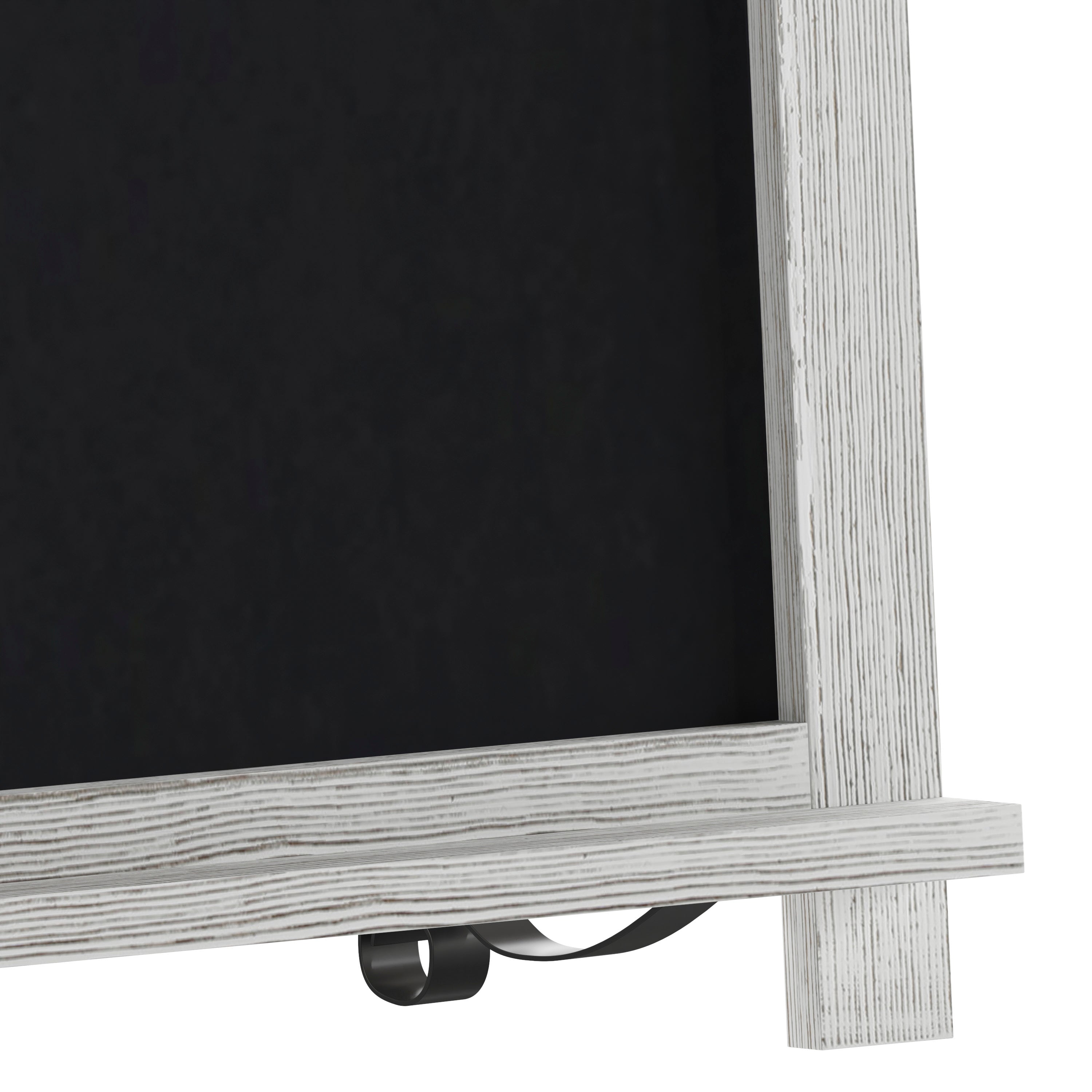Canterbury 12" x 17" Whitewashed Tabletop Magnetic Chalkboard Sign with Metal Scrolled Legs, Hanging Wall Chalkboard, Countertop Memo Board