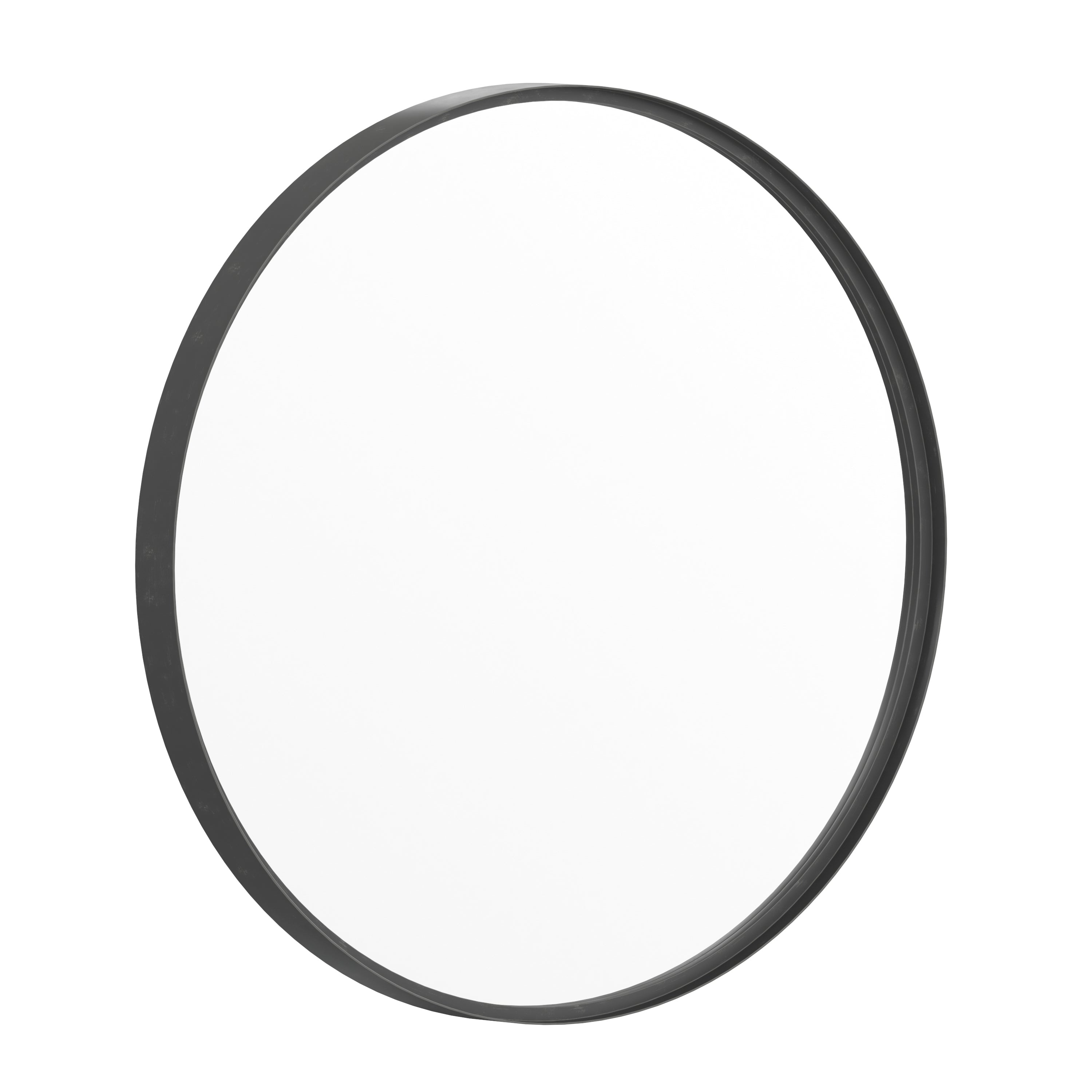 Jennifer 27.5" Round Black Metal Framed Wall Mirror - Large Accent Mirror for Bathroom, Vanity, Entryway, Dining Room, & Living Room