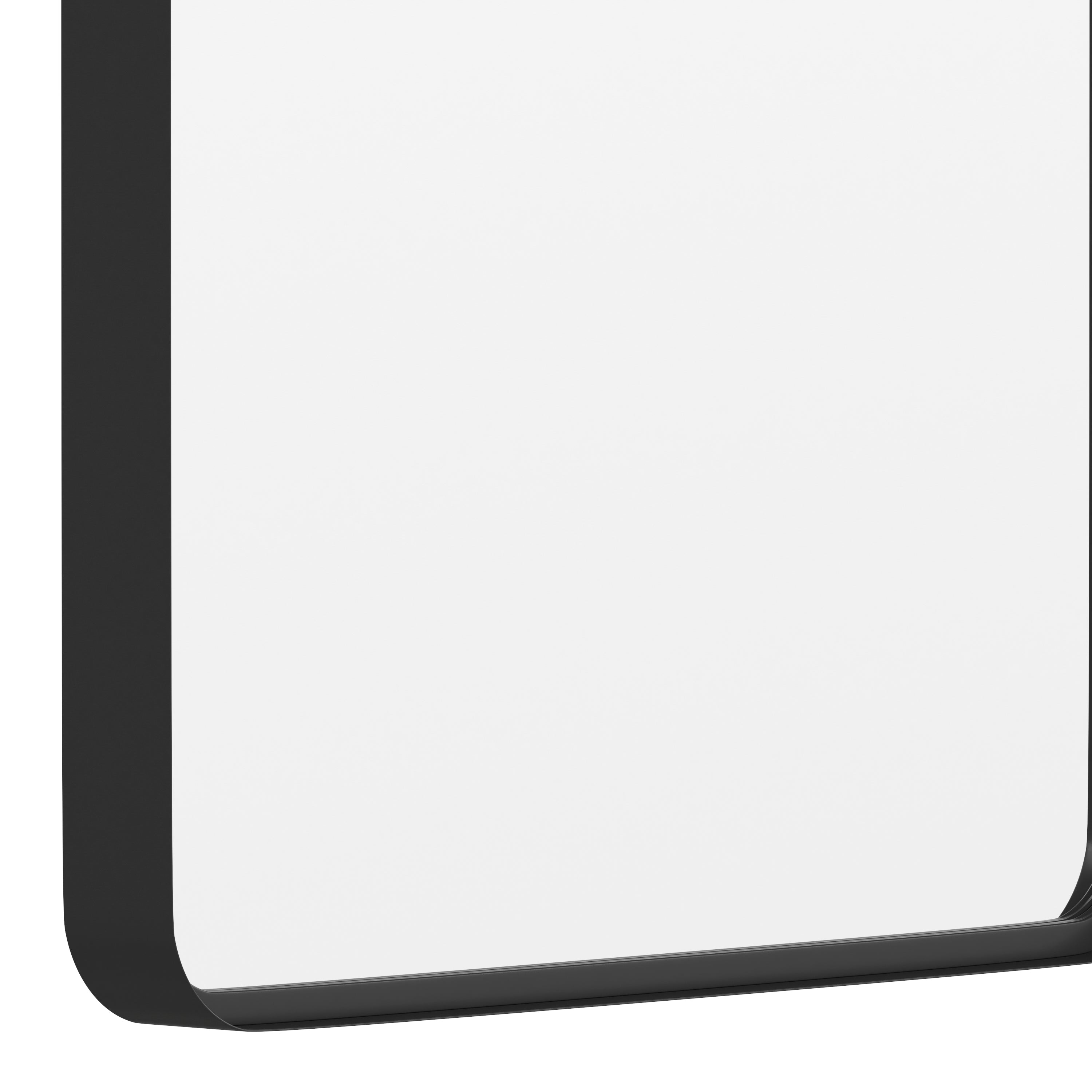 Janinne 20" x 30" Decorative Wall Mirror - Rounded Corners, Bathroom & Living Room Glass Mirror Hangs Horizontal Or Vertical, Matte Black