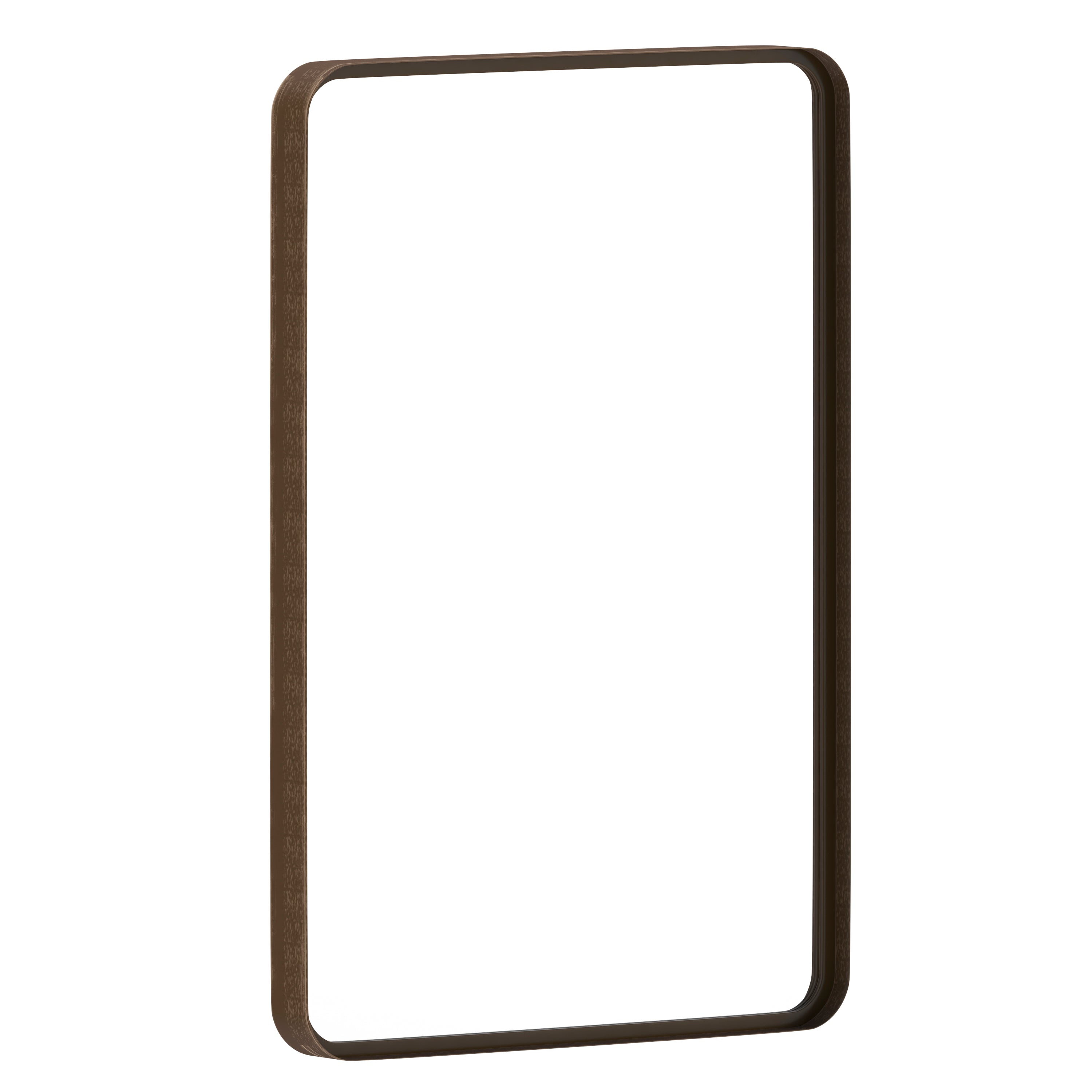 Janinne 20" x 30" Decorative Wall Mirror - Rounded Corners, Bathroom & Living Room Glass Mirror Hangs Horizontal Or Vertical, Brushed Bronze